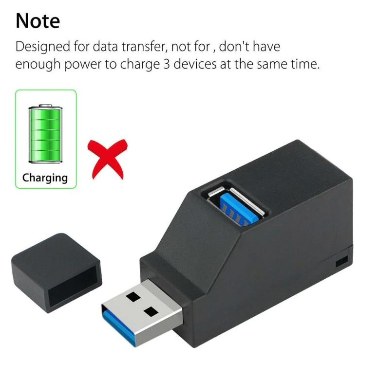 2 Pcs 3 Port USB 3.0 Hub Portable High Speed Splitter Box For PC Notebook Laptop photo 8