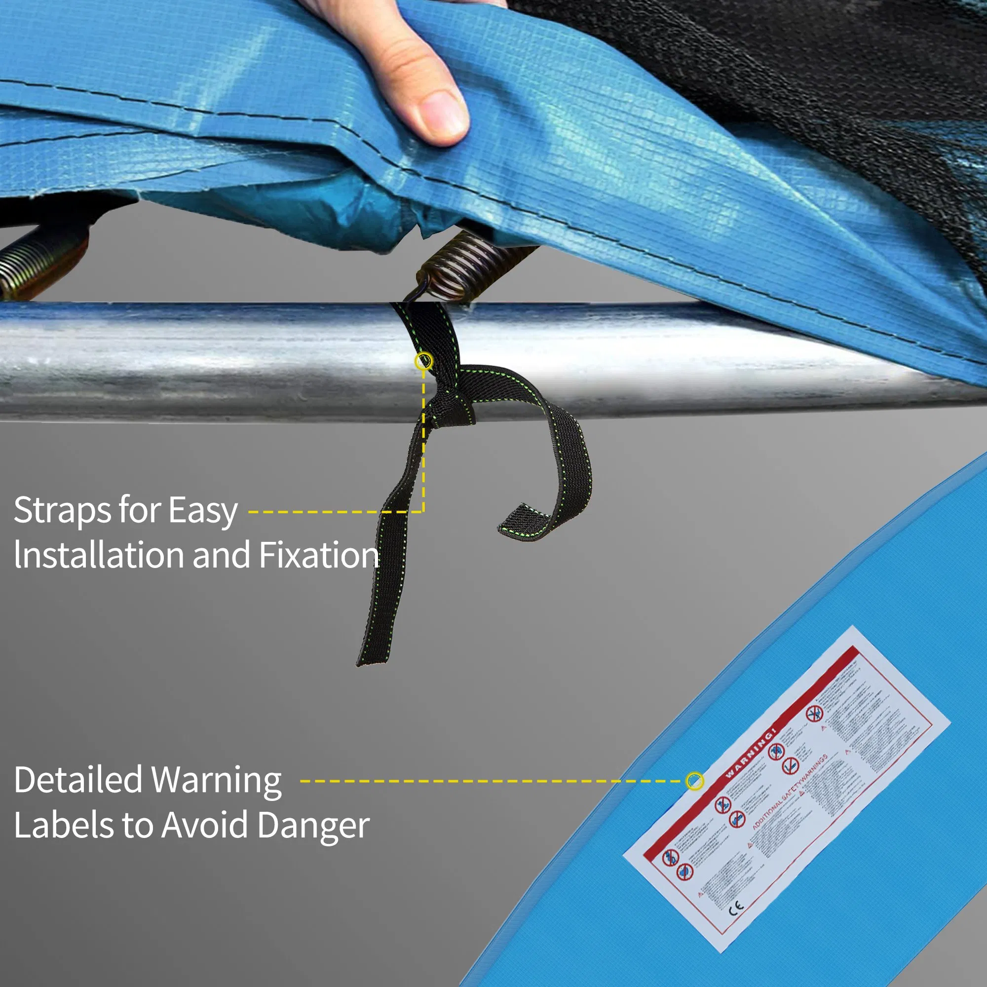 14ft Trampoline Replacement Pad Trampolining Replacement Jump Bounce Exercise GYM Pad Only Light Blue photo 3