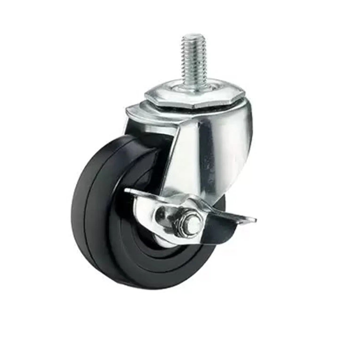 4x 3 Inch Rubber Casters Heavy Duty Safety Brake Wheels For Wire Shelving Rack photo 6