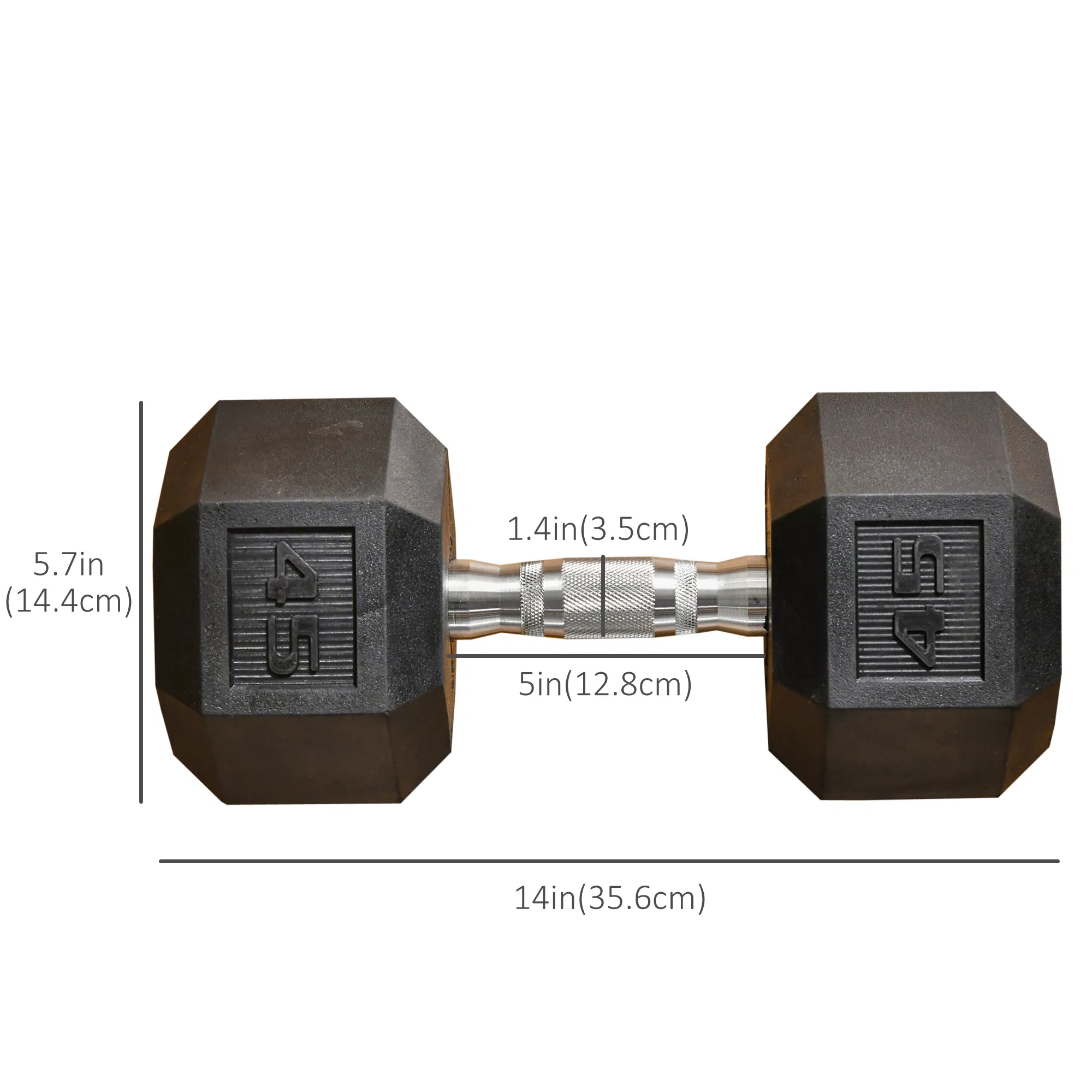 45lbs Rubber Hex Dumbbells Weight Dumbbell Hand Weight Barbell for Body Fitness Training for Home Office Gym, Black photo 6