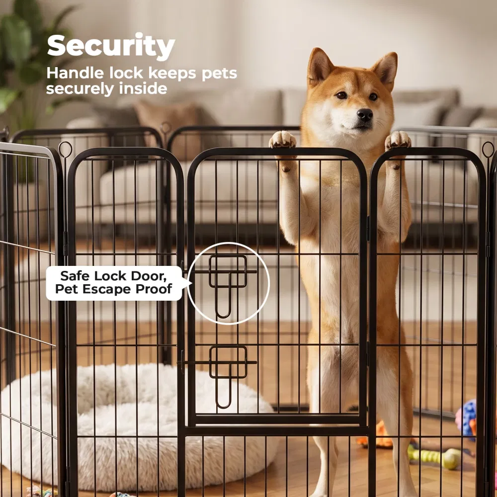 Dog Playpen Indoor Fence Height Metal Exercise Pen with Door Small Puppy/Medium/Large Dogs Animal Pet for Outdoor, Garden, Yard(Shipment from Walmart) photo 6
