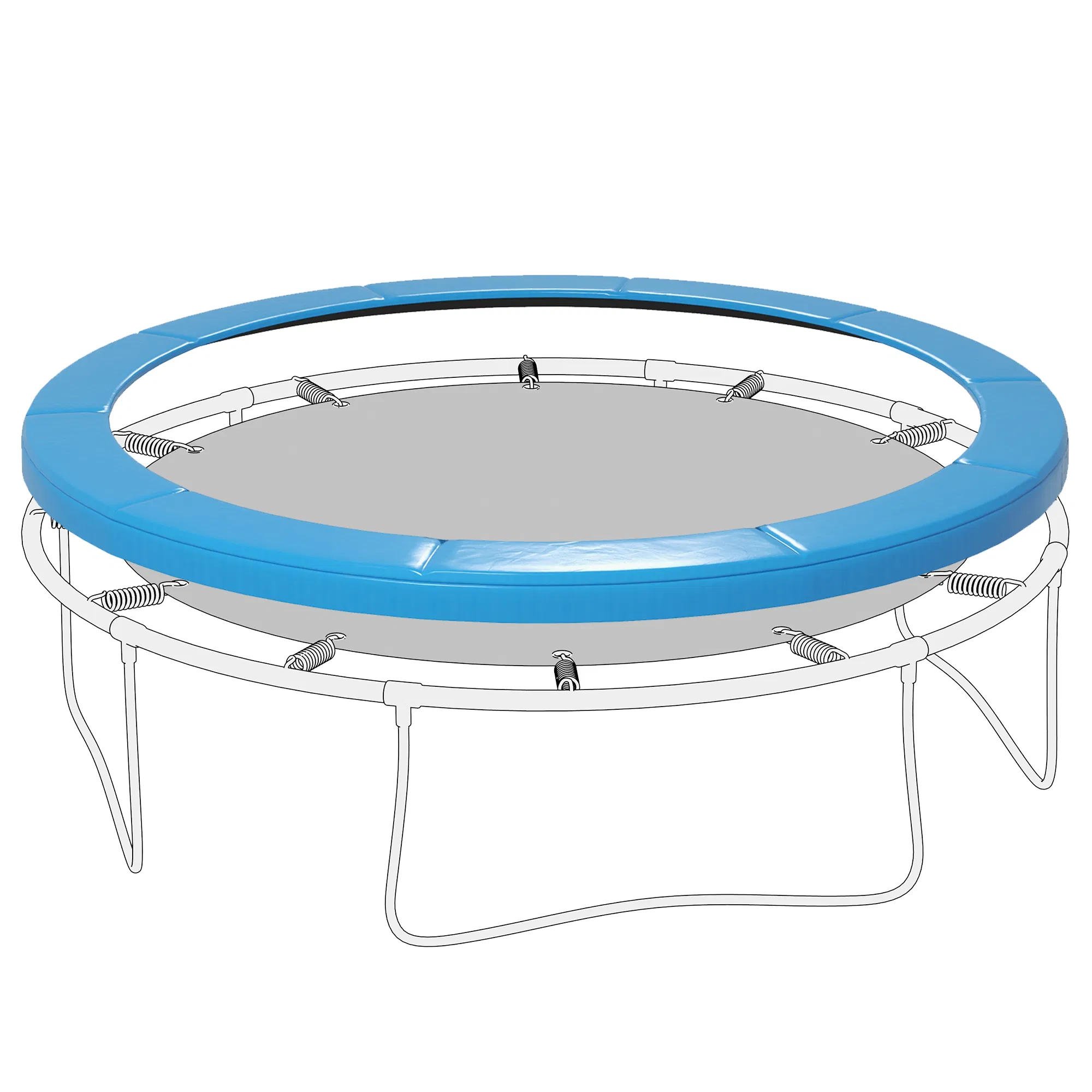 14ft Trampoline Replacement Pad Trampolining Replacement Jump Bounce Exercise GYM Pad Only Light Blue photo 1