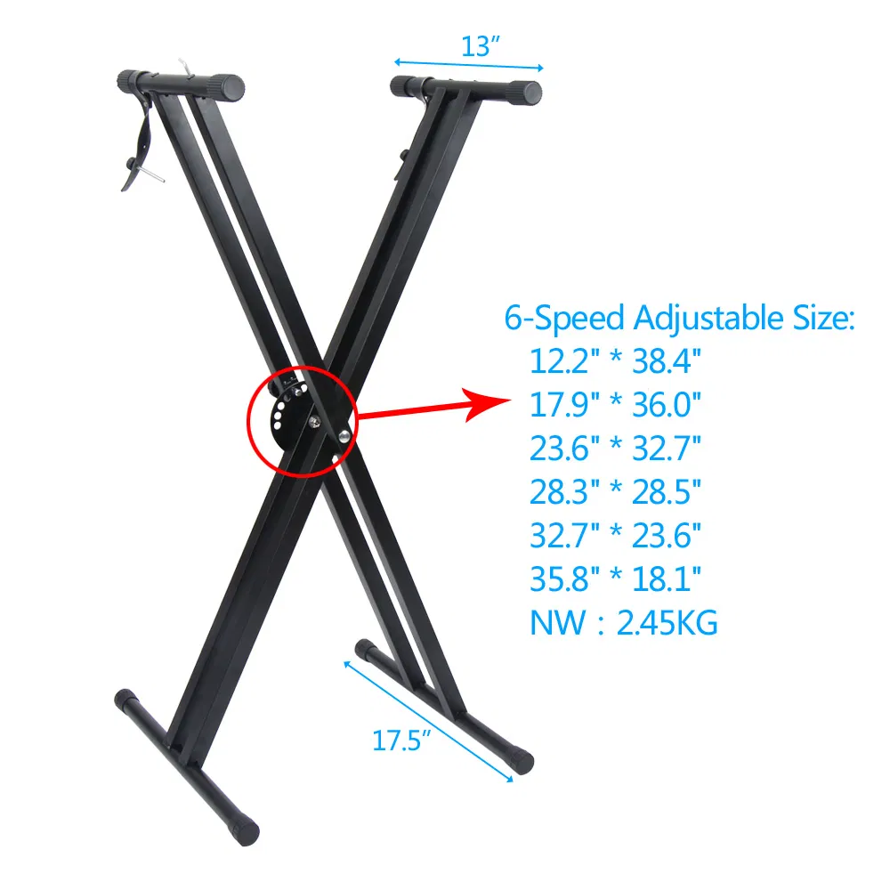 [Replace 57435105]Dual-tube X-Shape Keyboard Stand Black photo 7