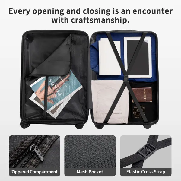 Non-TSA customs lock, single 28-inch PP trolley suitcase, 28in PP, dark gray photo 2