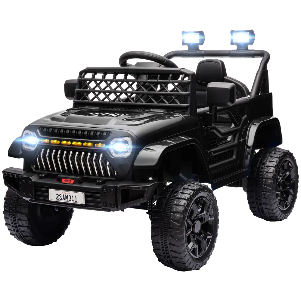 12V Ride on Truck, Electric Car for Kids with Remote Control, Suspension, 3 Speeds, USB Music Headlights, Black photo 7