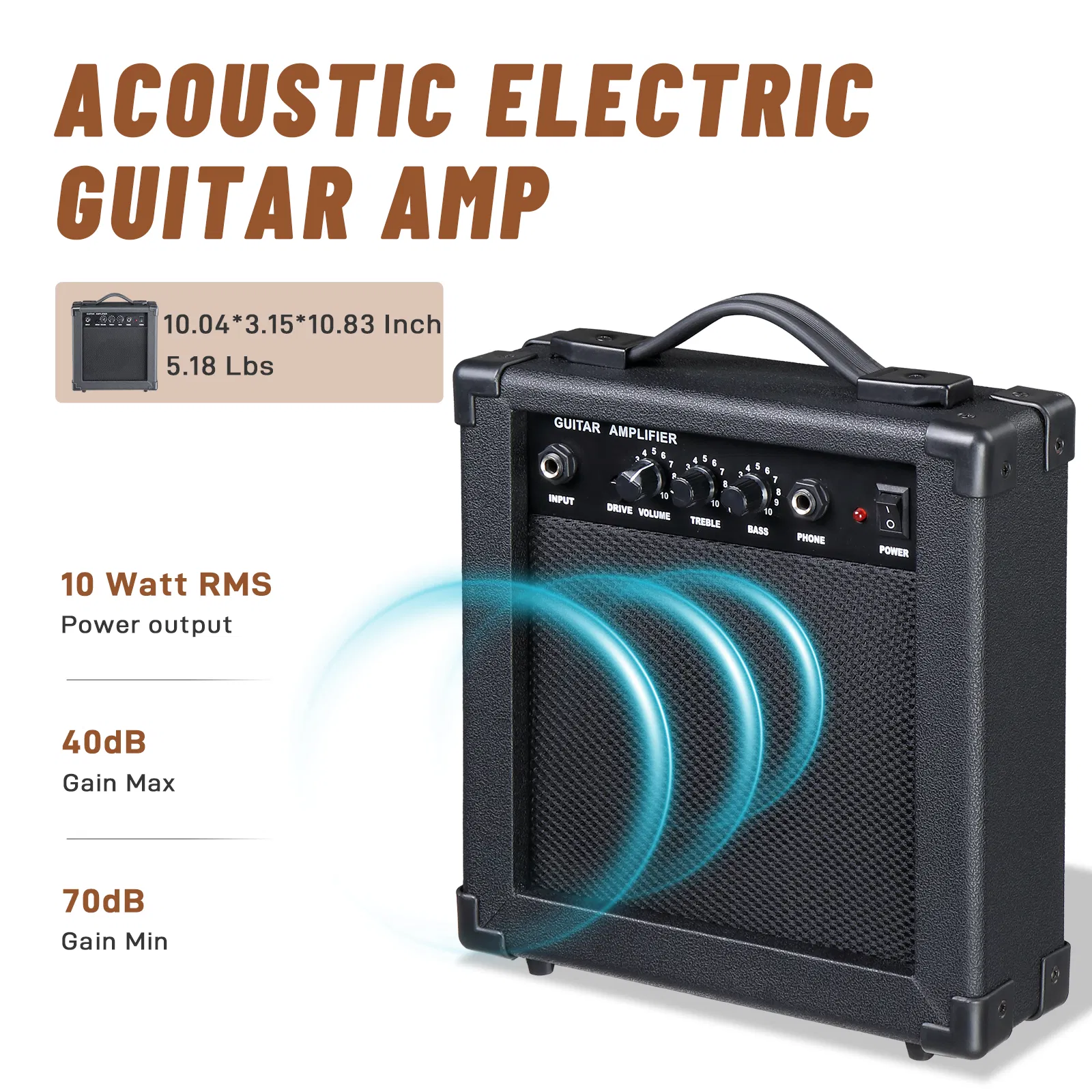 Replace 37788227KMA102 41In Basswood Panel Matte Edging Folk Guitar with 15W Amplifier Bag Tuner and other Accessories Black photo 5