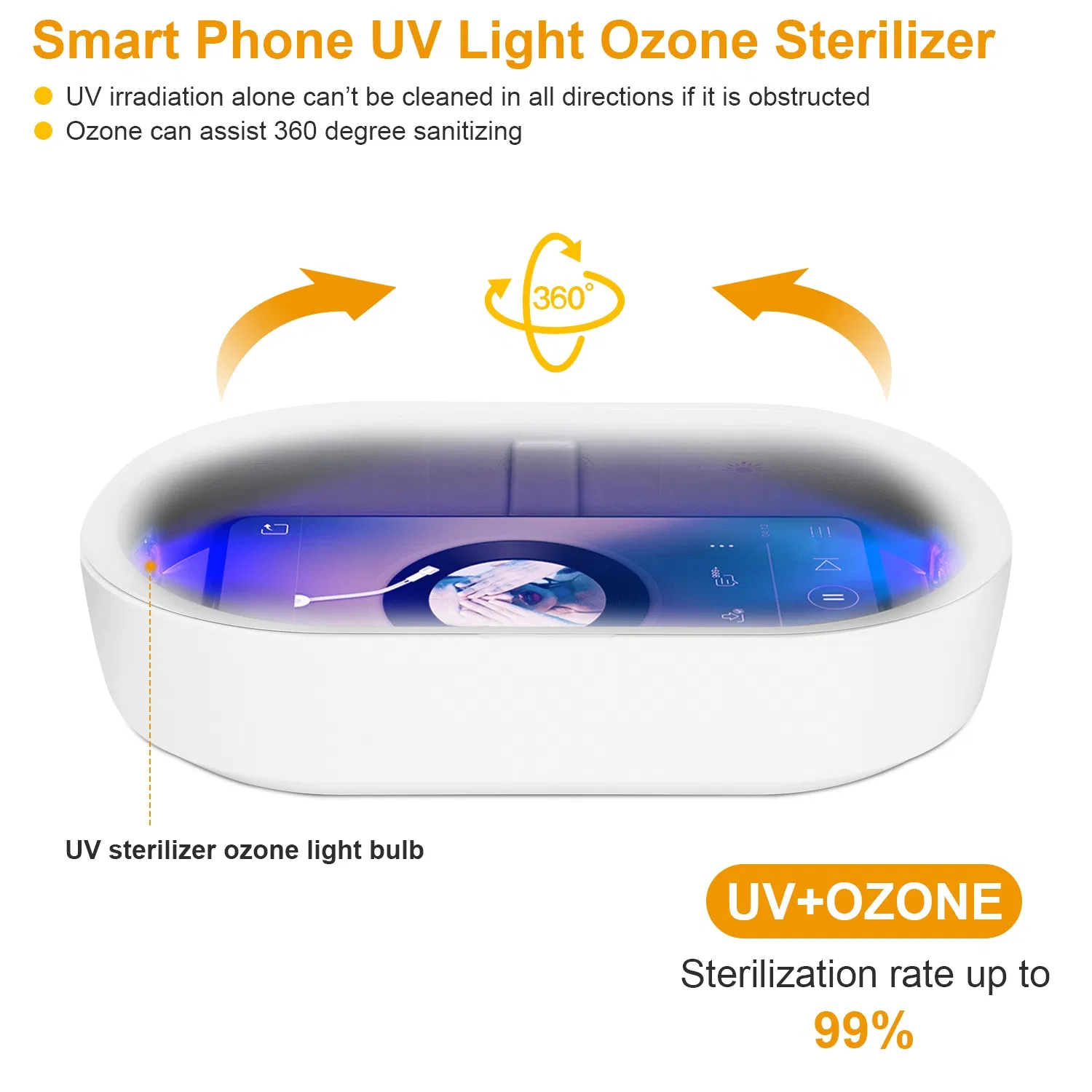 UV Light Sanitizer Box Portable 10W Phone Wireless Charging Disinfection Lamp with Aroma Diffuser Sterilizing Box For Jewelry Watch Wallet Keys photo 5