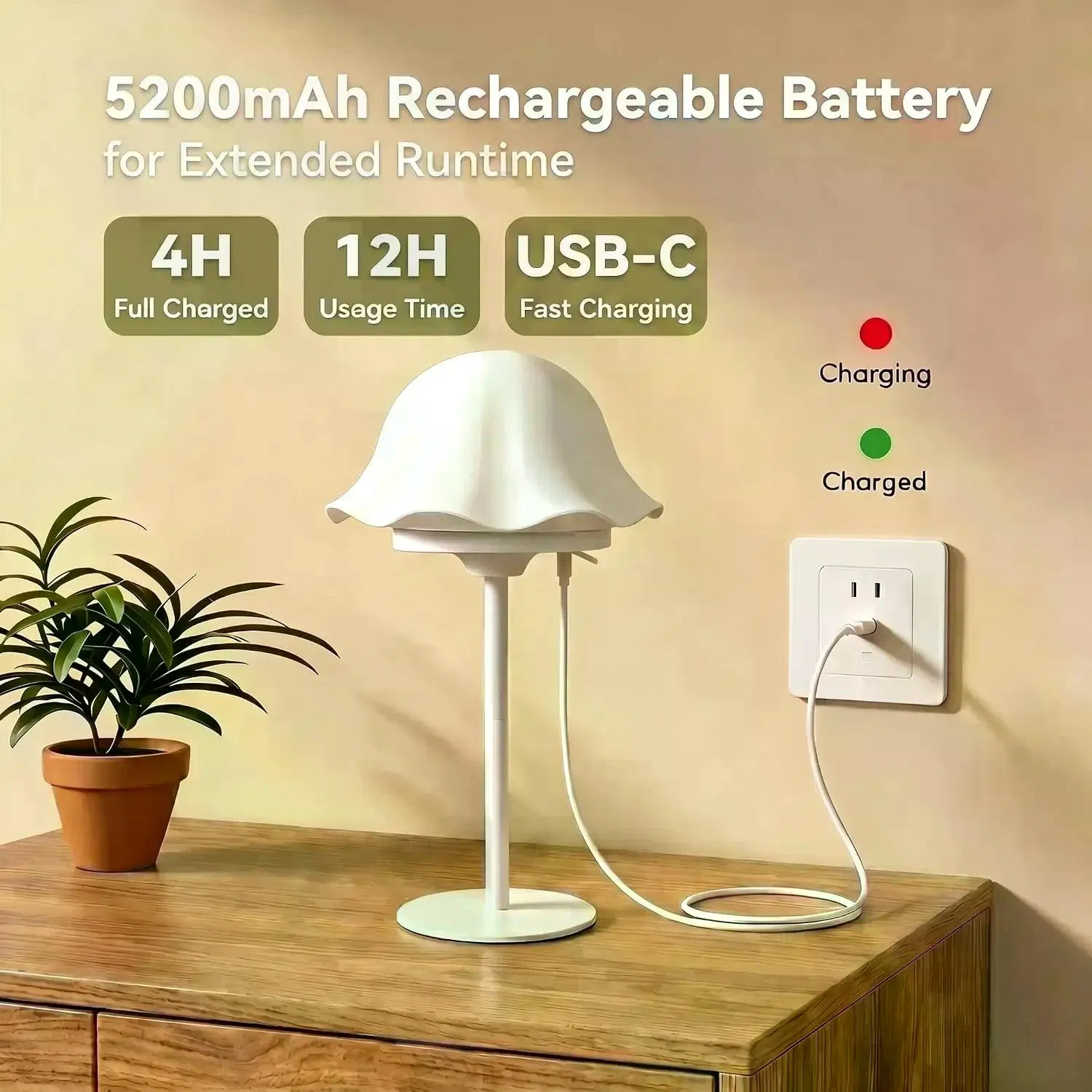 RGB Water Ripple Shower Lamp Waterproof Floral Table Lamp USB-C Rechargeable with Timer Remote Touch Control Warm Ambient Light for Bathroom Bedroom Spa Decor photo 1