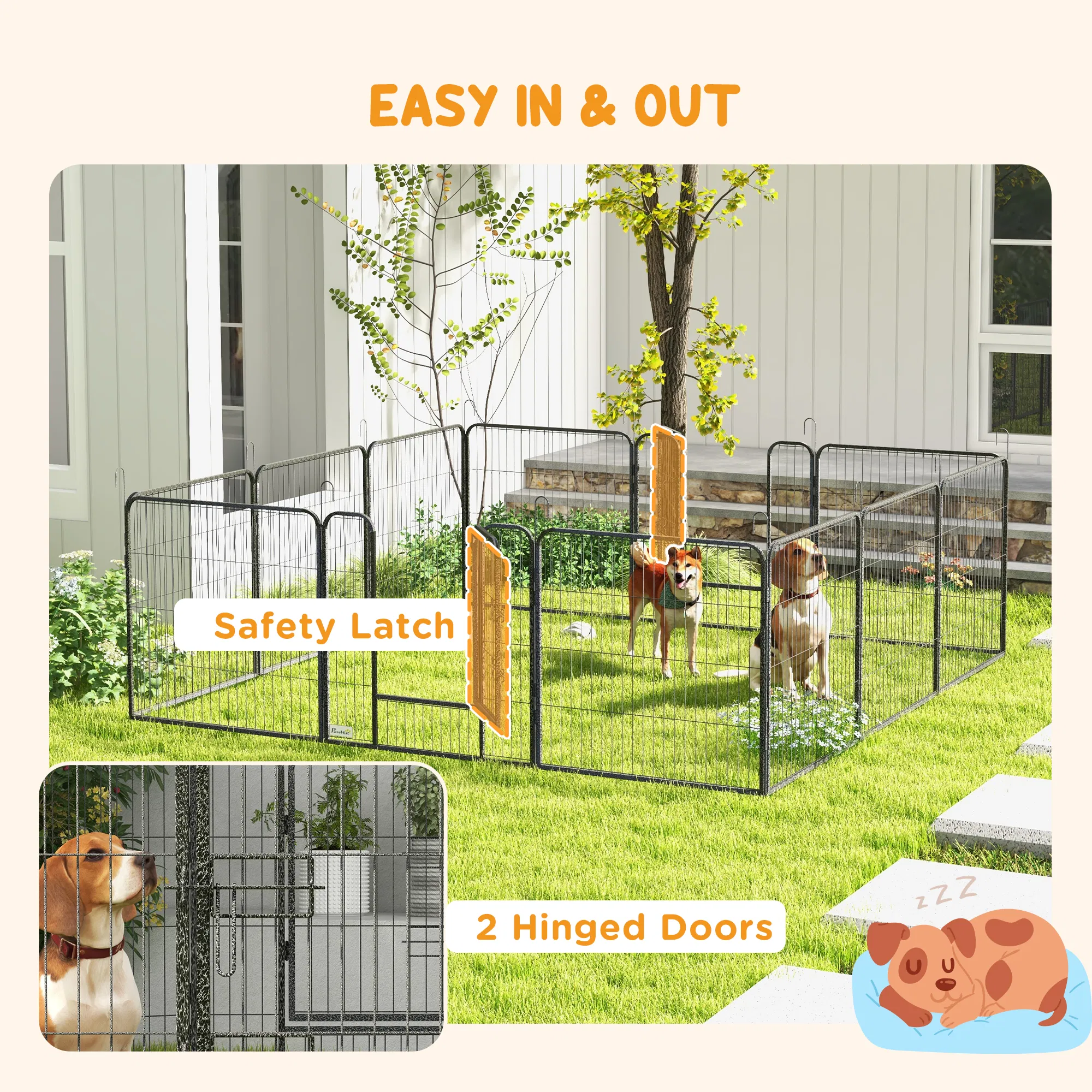 Dog Pen with Gate, 12 Panels Puppy Playpen, Dog Fence, 31.5"H photo 4