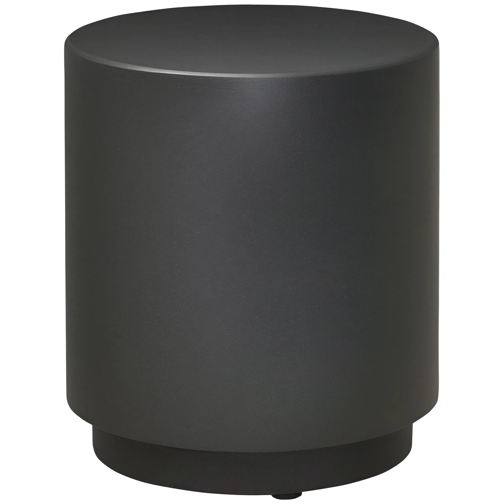 Terrazzo Finish Side Table, 17" Round End Table for Indoor and Outdoor, Charcoal Grey photo 1