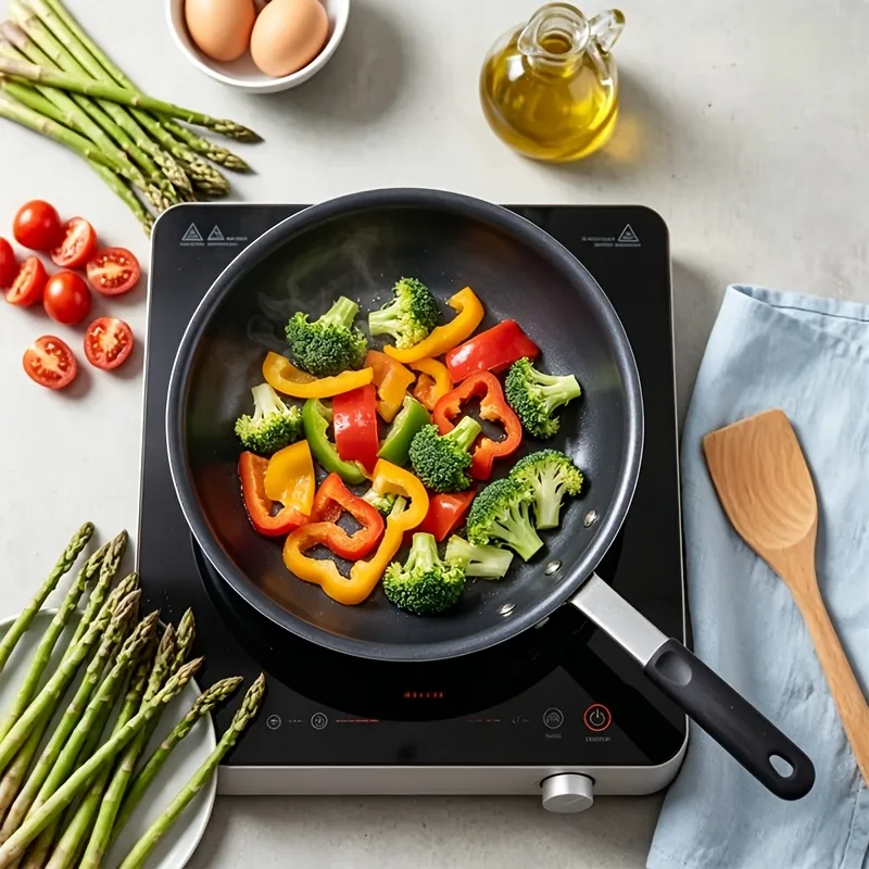 Ceramic Nonstick Egg Pan, Aluminum Frying Pan with Stainless Steel Base, Oven Safe, Dishwasher Safe Skillet photo 4