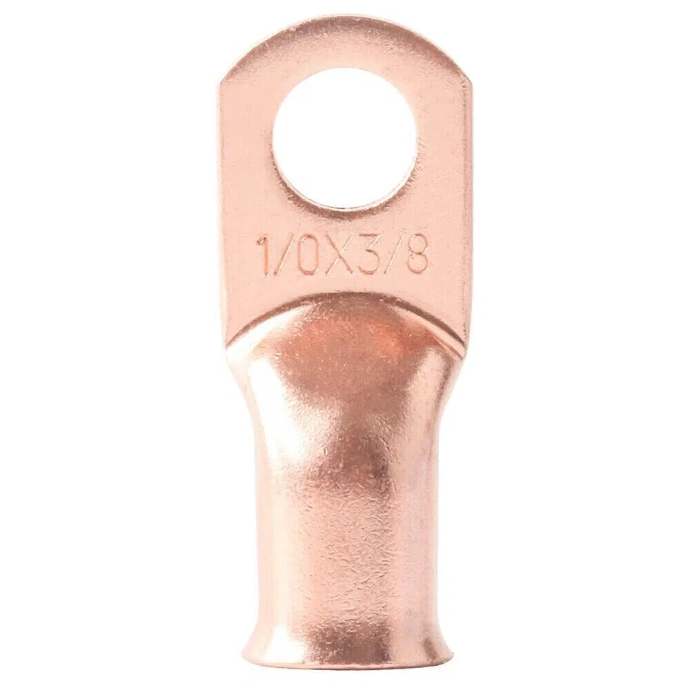 20PCS 1/0 AWG Gauge Copper Lugs W/ BLACK & RED Heat Shrink Ring Terminals Wire photo 6