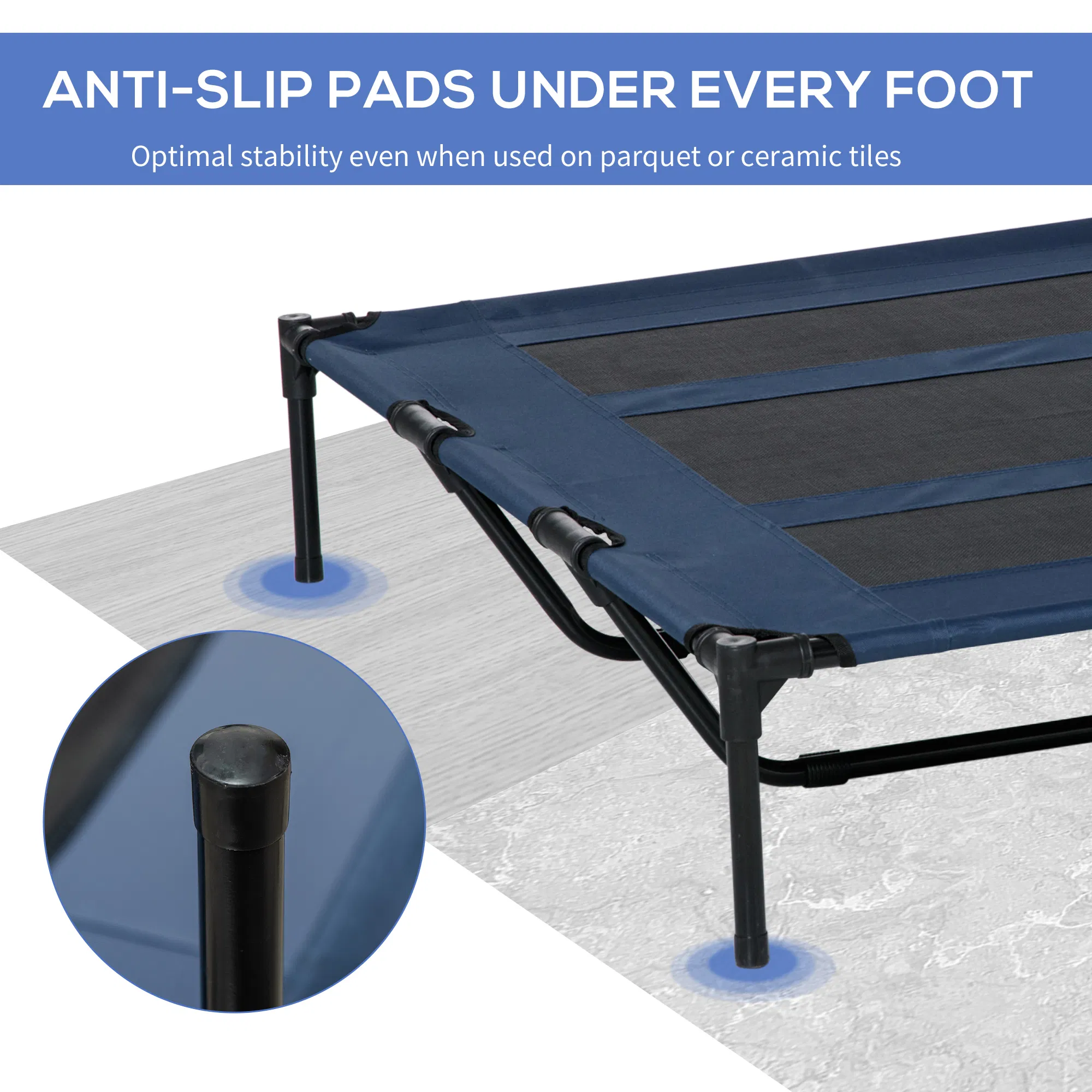 48" X 36" X 9" Elevated Pet Bed with Carrying Bag, Dark Blue photo 5