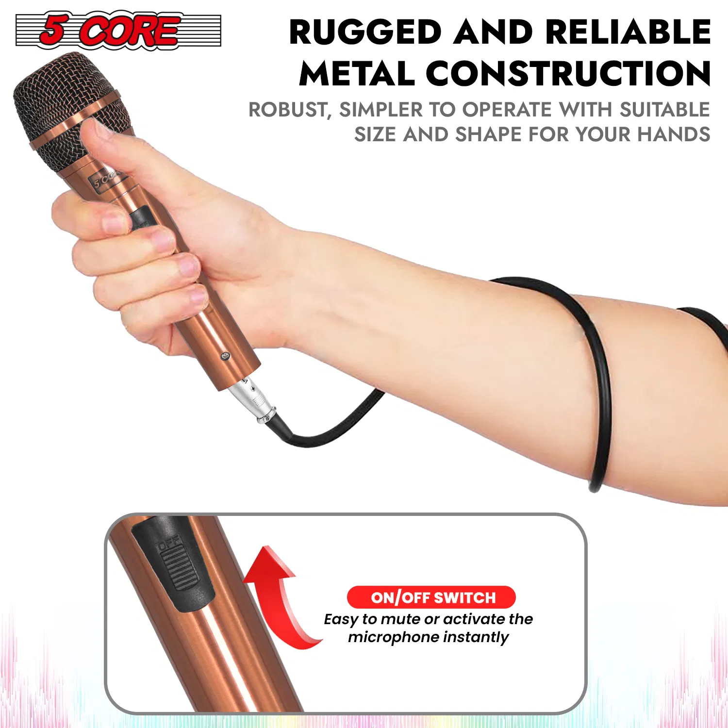 5Core Couple Karaoke Microphone Pair Handheld Dynamic XLR Mic for Him & Her Clear Sound Stylish Look photo 4
