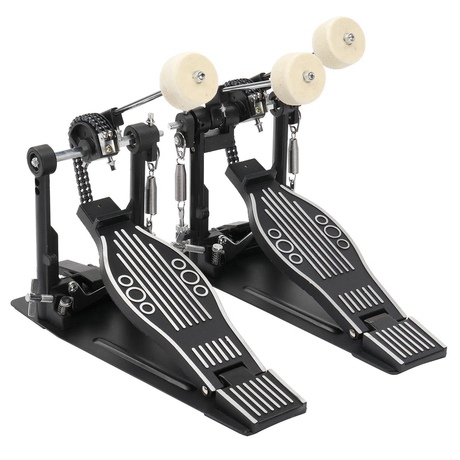 Wool Felt Hammer Double Drum Pedal Professional Double Bass Drum Pedal Black photo 4