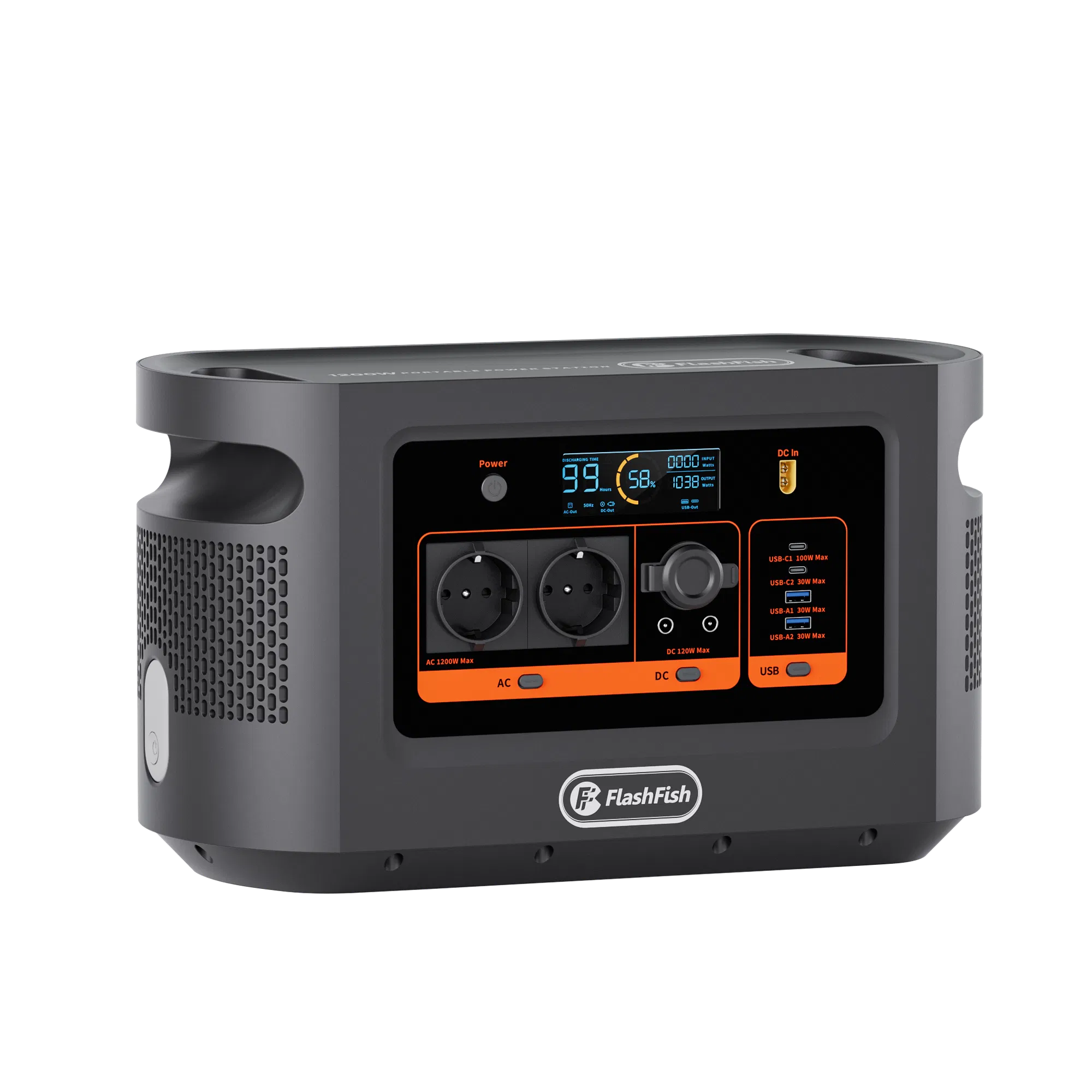 1200W Portable Power Station, 1008Wh | 1200W LiFePO4 Safety Battery Pack, LED Light | 960W Fast Charging | Smart Display | Smart Temperature Control, Suitable for Home, Camping, and Emergency Use photo 1