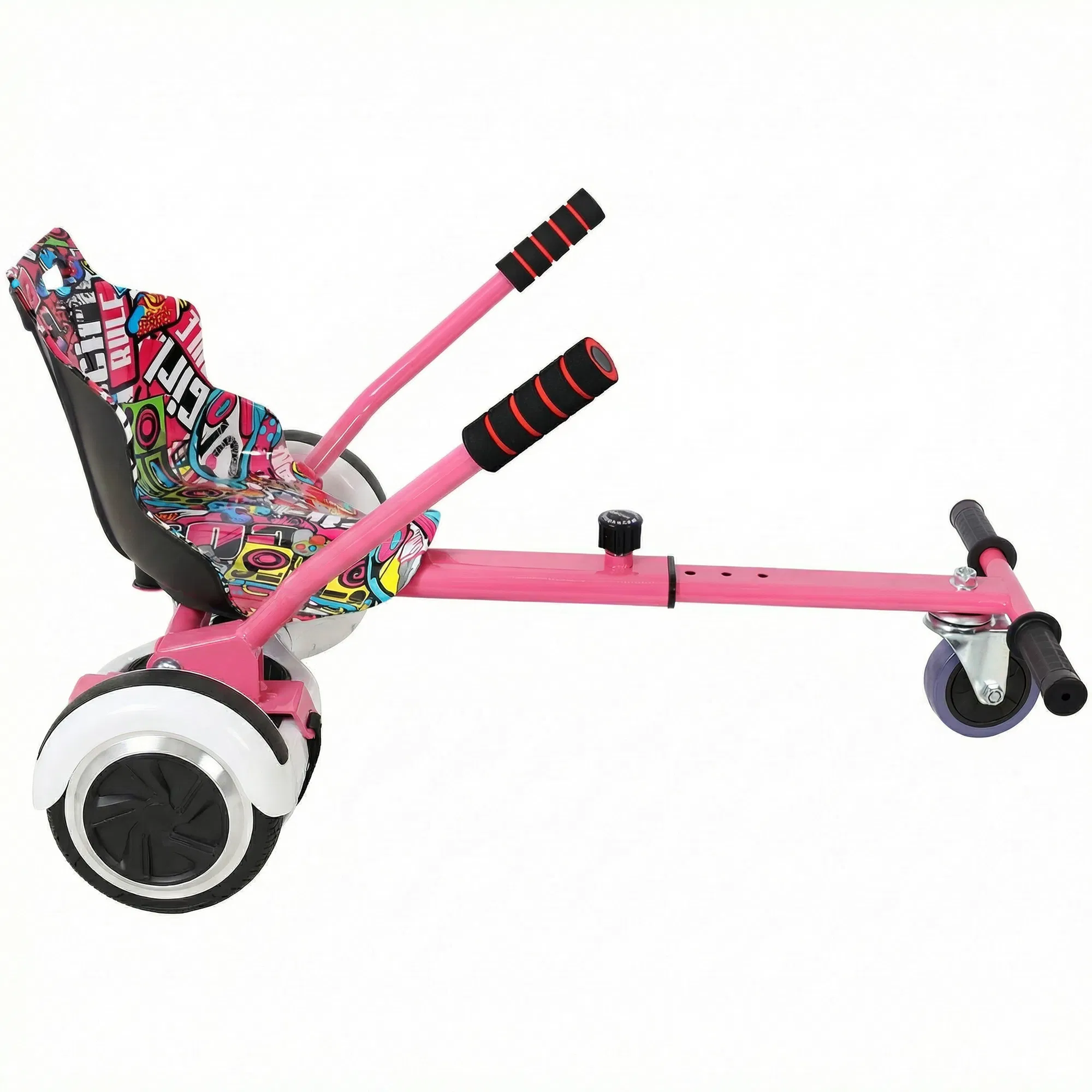 Hoverboard Seat Attachment Go-Kart,Fits 6.5" 8"10" Hoverboards,Sturdy Adjustable Off-Road Frame,Hover Cart for Family Fun,not include Hoverboard,Pink photo 3