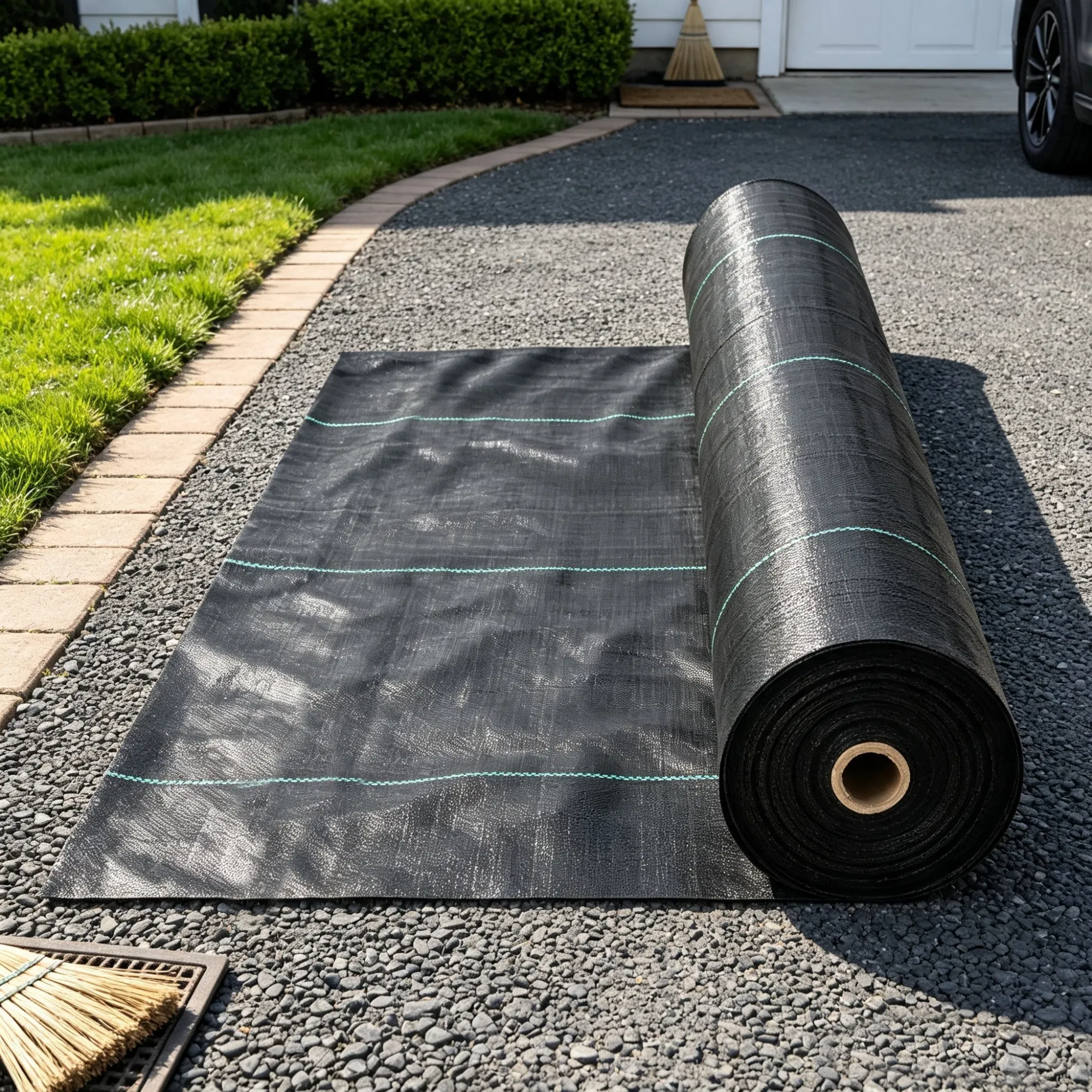 3' x 300' Heavy Duty Weed Barrier Landscape Fabric, Woven PP Geotextile Ground Cover for Driveways photo 3
