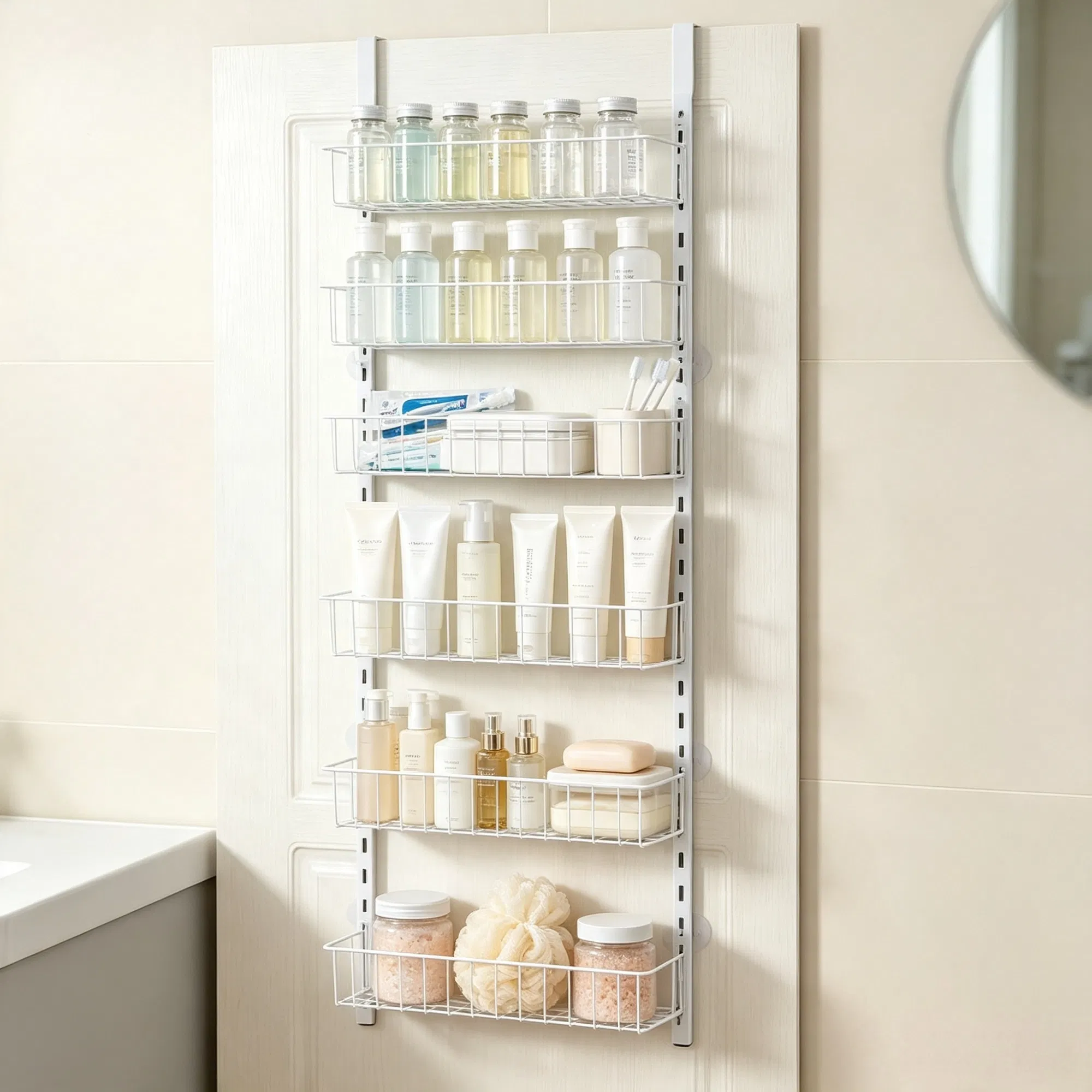 6-Tier Over the Door Pantry Organizer, Adjustable Hanging Storage Rack for Kitchen photo 5