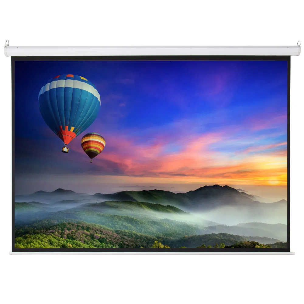 100" 4:3 80" x 60" Viewing Area Motorized Projector Screen with Remote Control Matte White photo 8