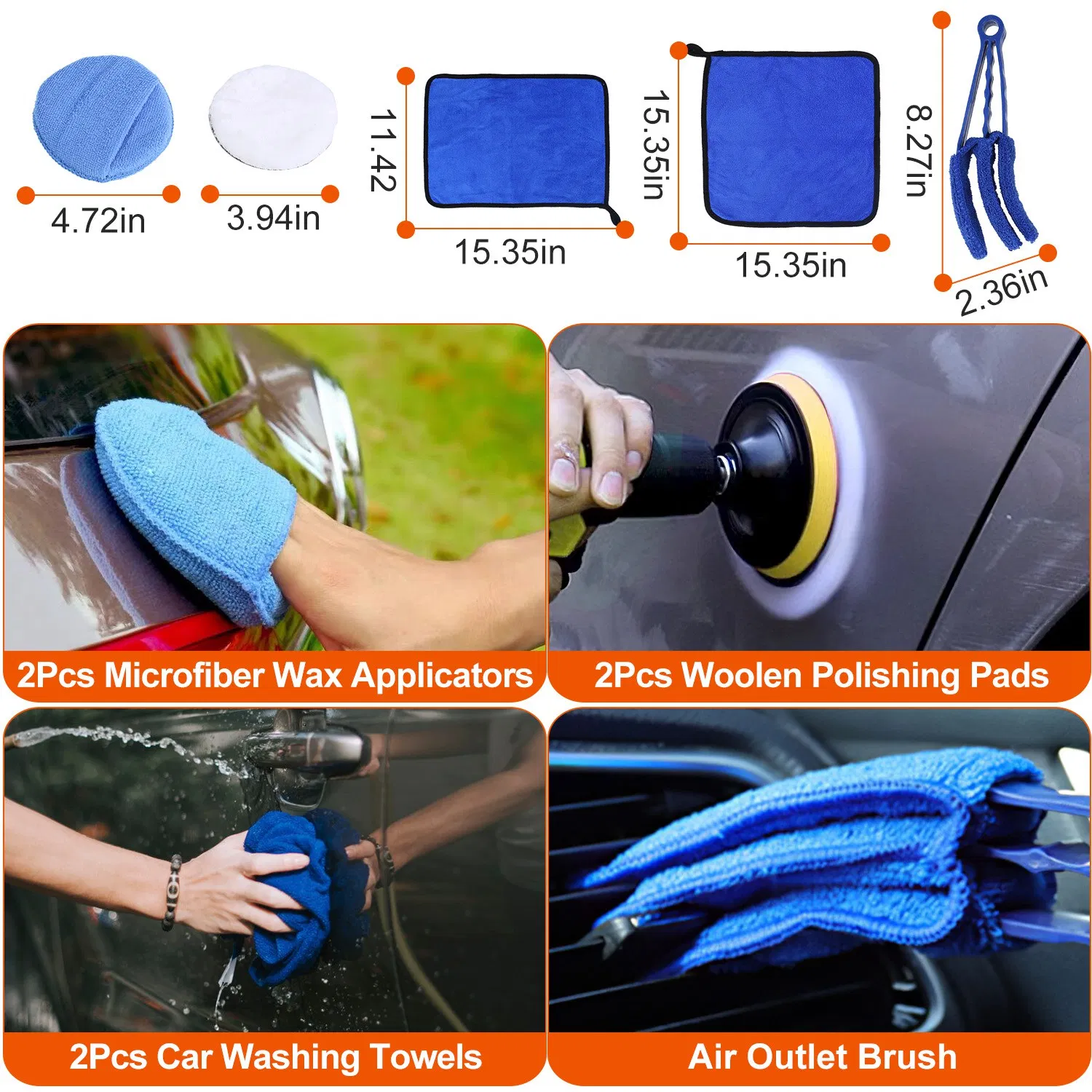 26Pcs Car Detailing Brush Kit Exterior Interior Car Cleaning Set Drill Brush Set Car Buffing Sponge Pads Kit for Cleaning Automobile Interior Exterior Wheels Dashboard photo 6