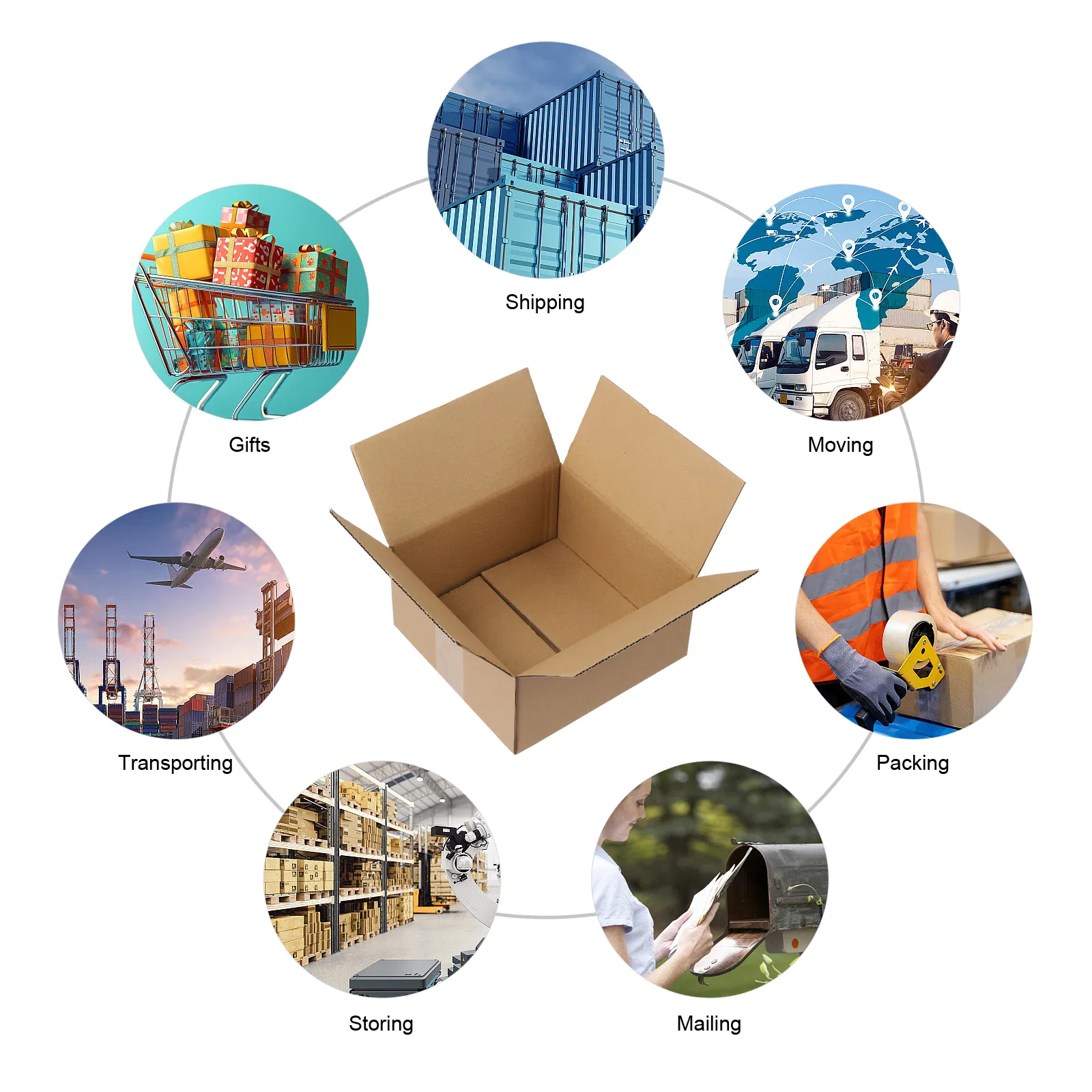 100 pieces, 8" x 8" x 4" (20.3x20.3x10.2cm) thick 2.6mm corrugated cardboard box, brown in color like kraft paper photo 5