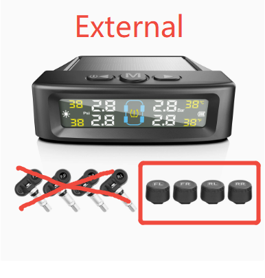T12-6 Wheel-Mounted Tire Pressure Detector Solar-Powered Tire Pressure Monitoring High-Precision Wireless Rv Tire Pressure Tpms Cross-System photo 1