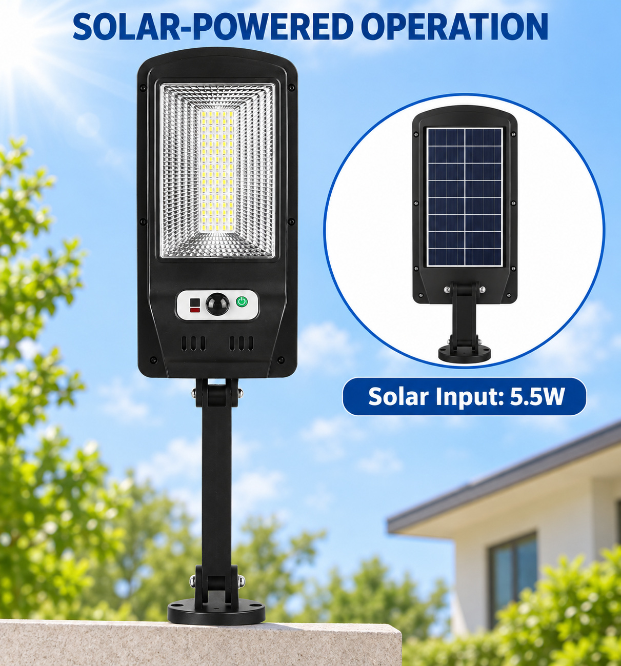 Solar Powered Rechargeable Motion Sensor Waterproof LED Work Light 20W 1500mAh For W755 1 Street photo 6