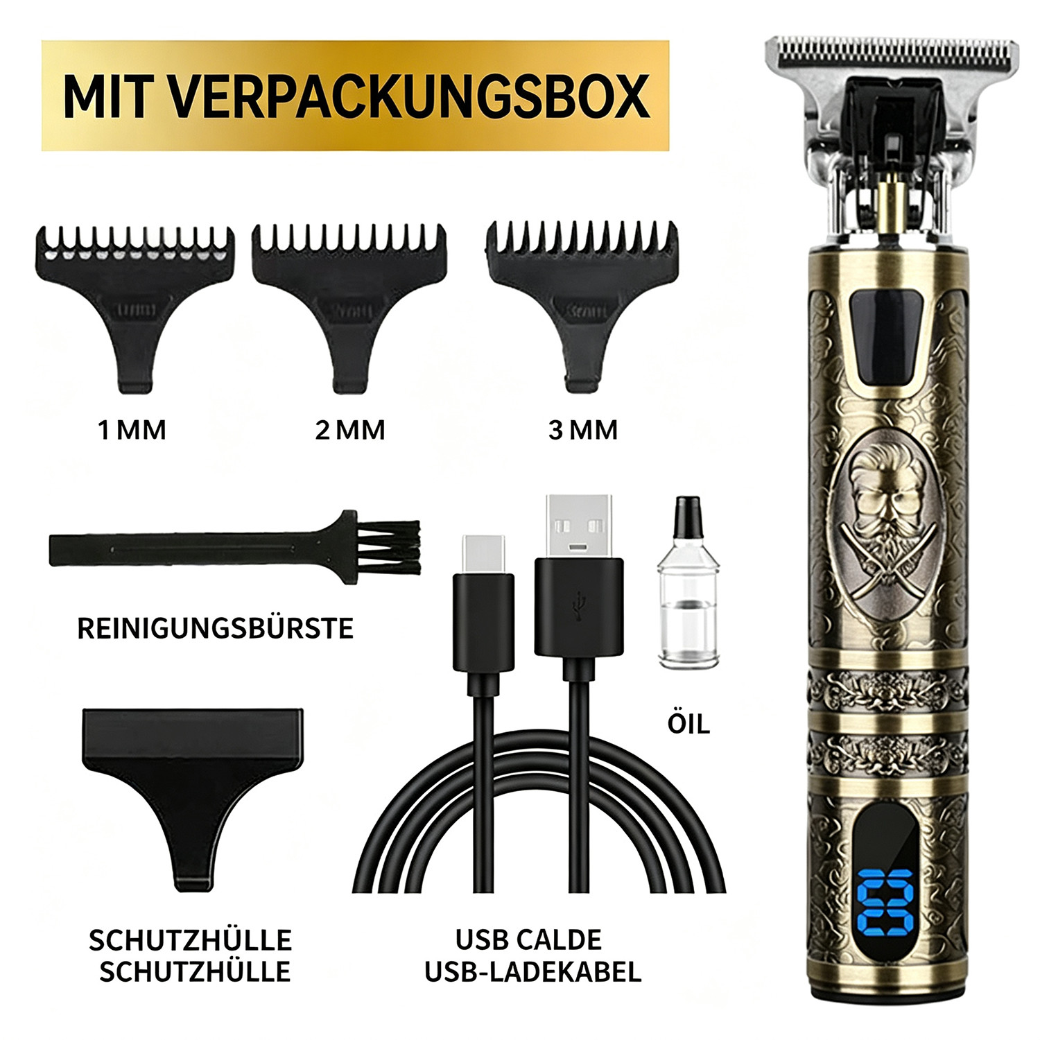 Cordless Beard Trimmer Hair Clippers Hair Cutting Barber Shaving Machine For Men photo 4