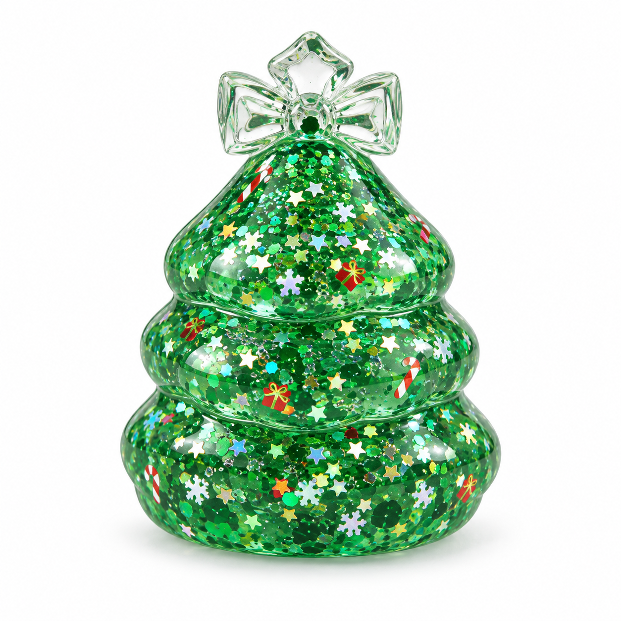 Clear Christmas Tree  Toy, Slow Rising Glitter Squeeze Stress Toy, Sensory Fidget Decompression Toy For Anxiety Relief, Festive Desk Decor Novelty For Adults photo 3