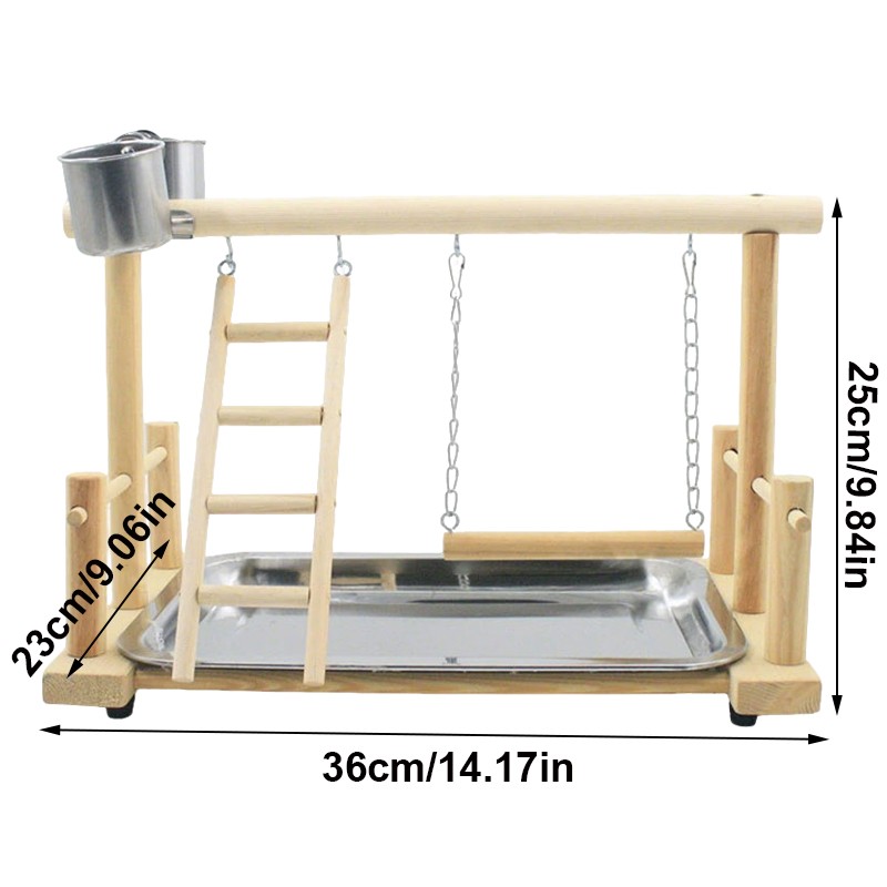 Parrot Playstand Bird Plays Stand Cockatiel Playground Wooden Perch Gym Play photo 2