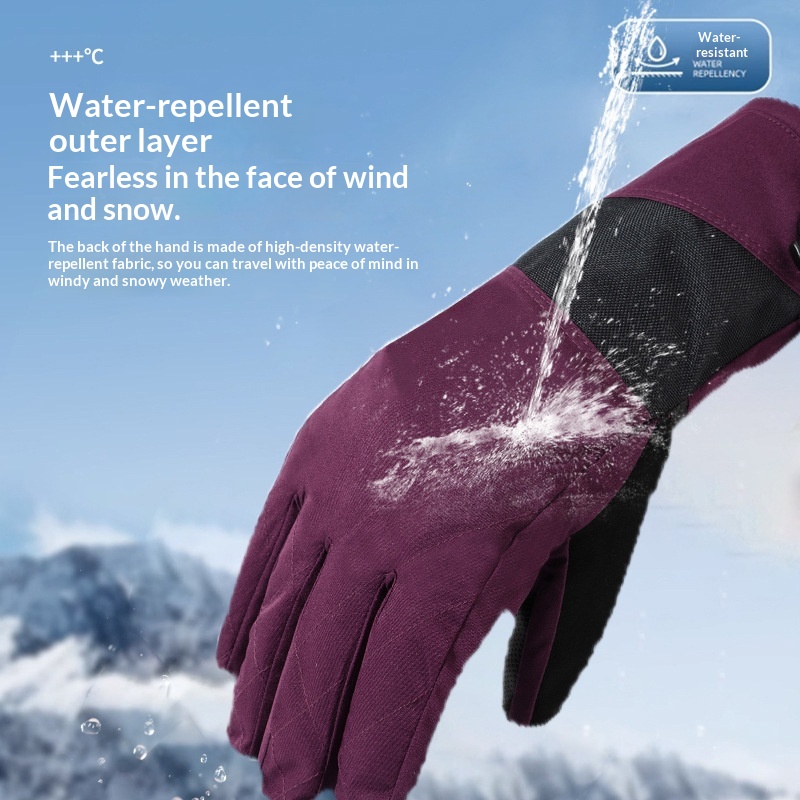 Cross-Border  Touch Screen Gloves Winter Windproof Plus Velvet Warm Gloves Ski Outdoor Cycling Gloves Manufacturer photo 7