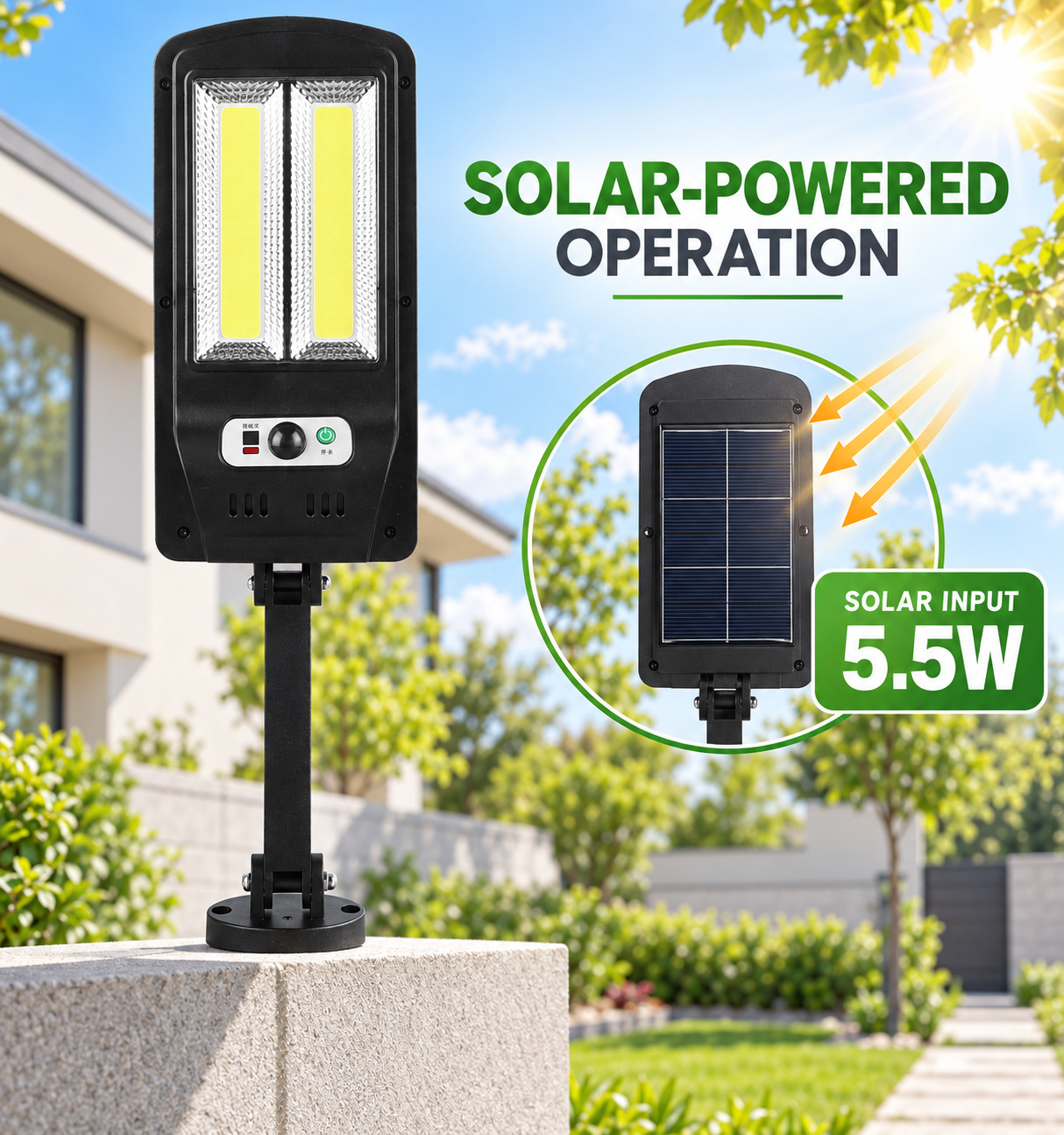 Solar Powered Rechargeable Motion Sensor Waterproof LED Work Light 20W 1500mAh For W756 2 Hour photo 8