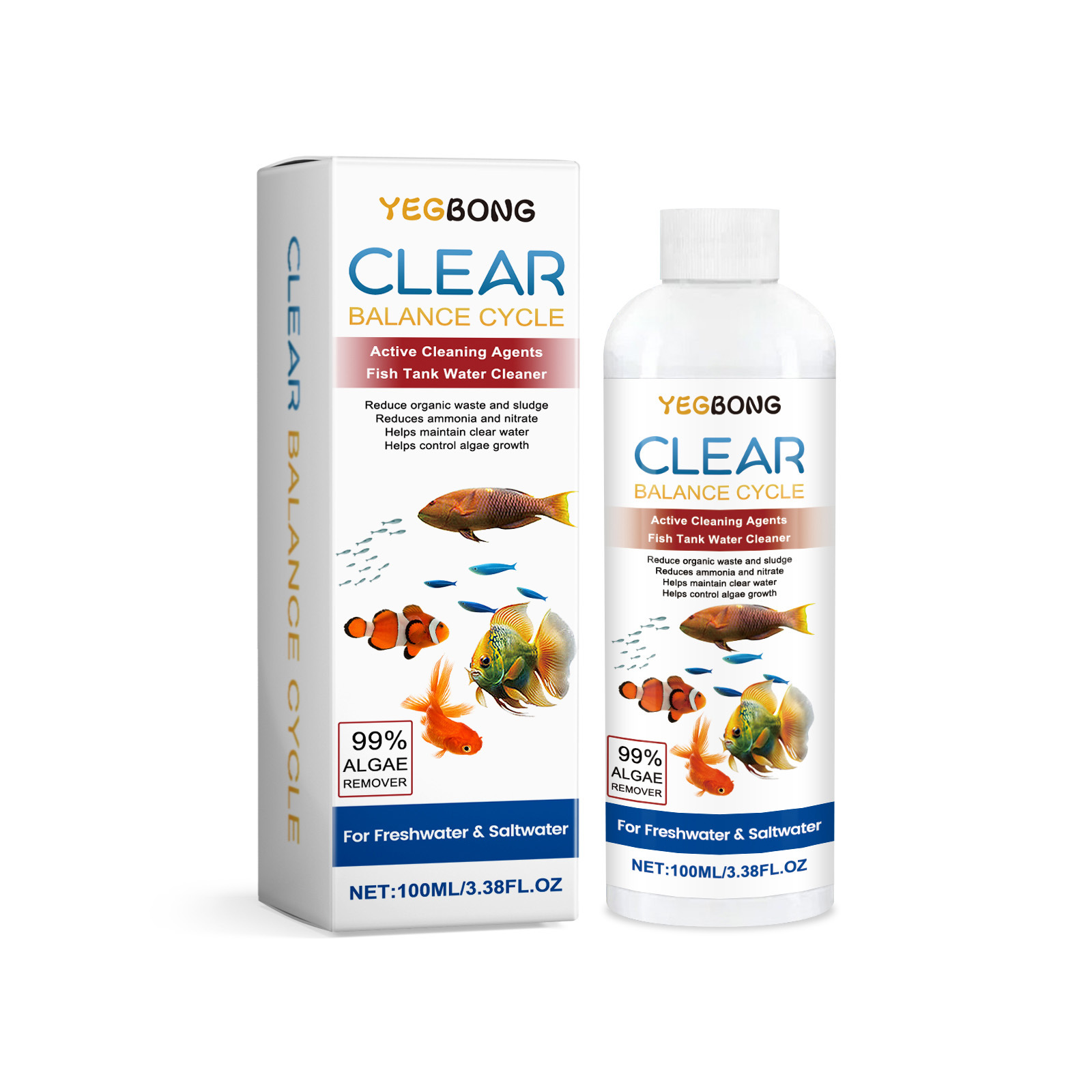 YEGBONG Aquarium Water Clarifier Cleans Aquarium Stains And Sludge, Clarifies Water Quality, And Controls Algae Growth. photo 1
