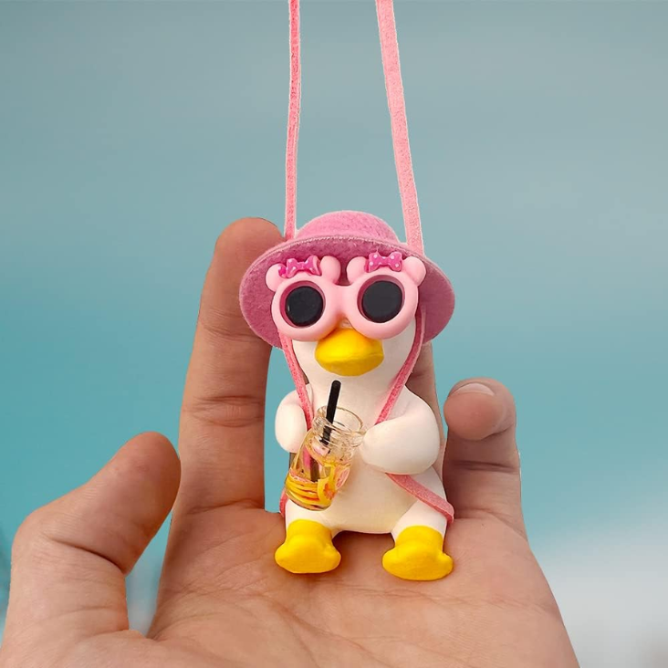 Cool Swinging Duck Car Hanging Ornament, Pendant Interior Rearview Mirror Decoration And Car Rear View Mirrior Hanging Accessories photo 5