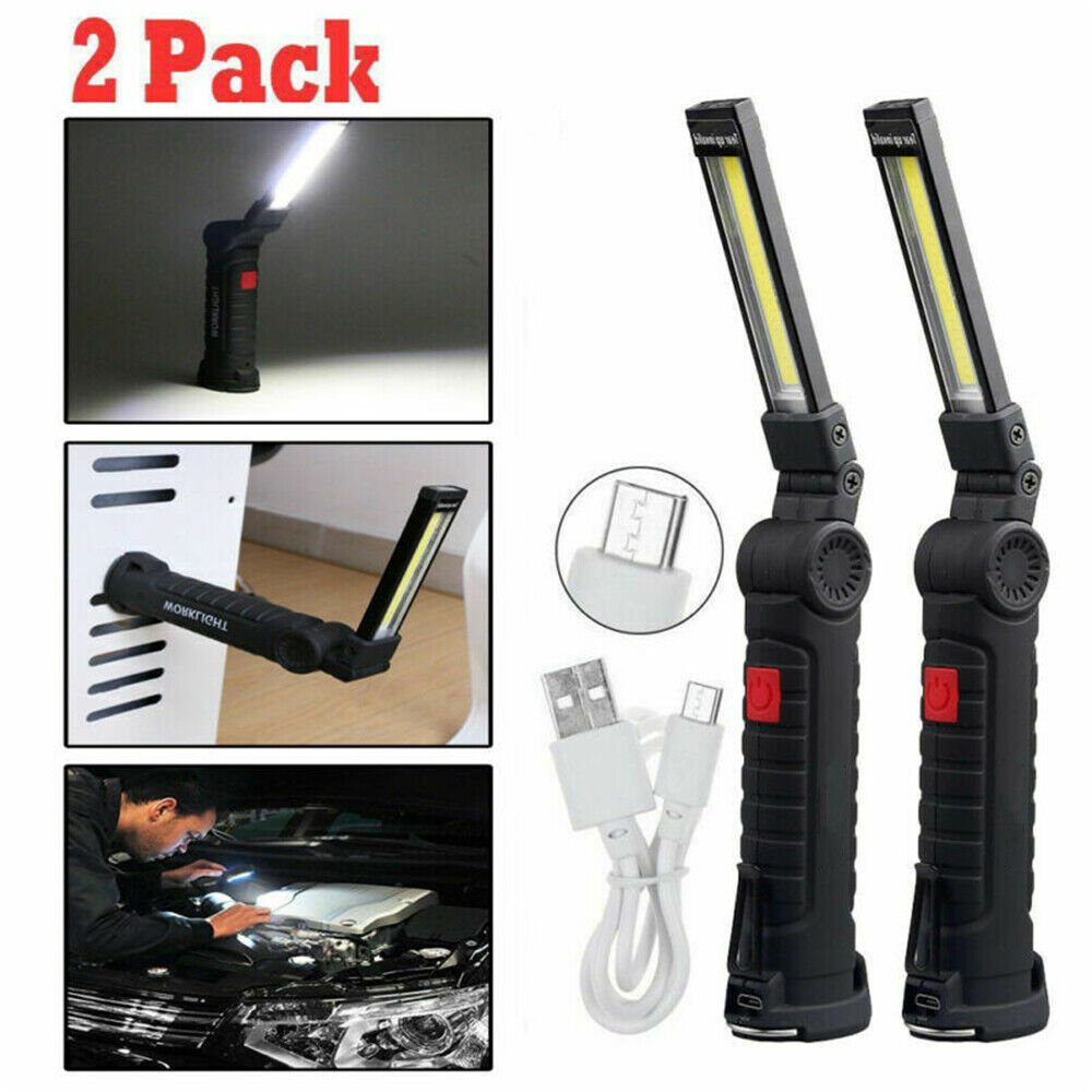 Portable COB LED Work Light Car Garage Mechanic USB Rechargeable Torch Lamp AUS photo 5