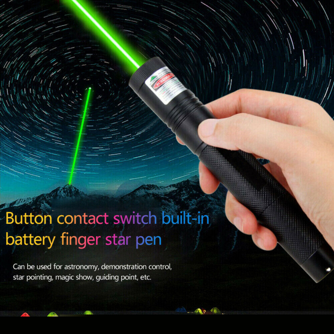 Green Laser Pointer Pen Light Visible Beam Lazer Torch 532nm 1mw USB Rechargeable Flashlight photo 2