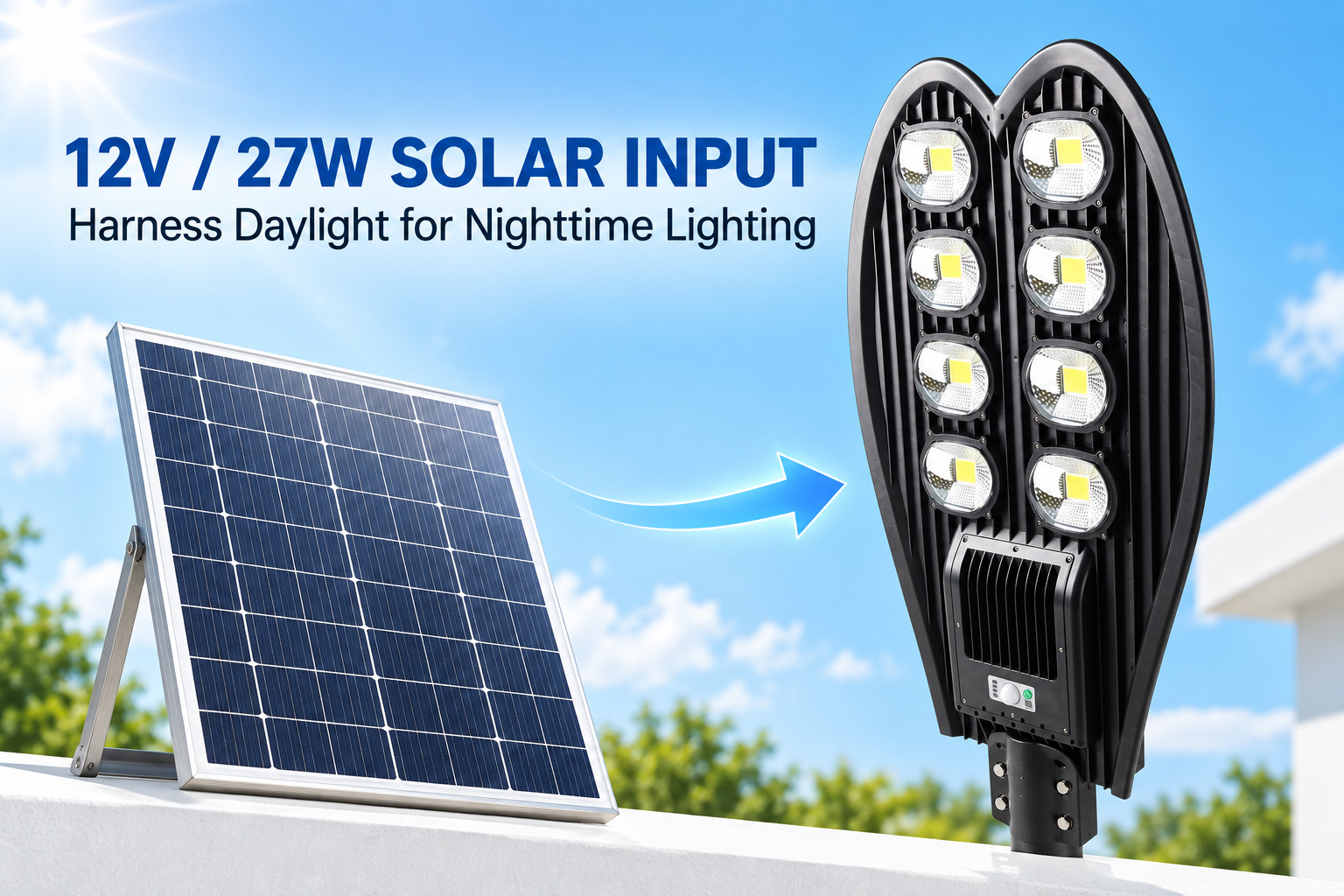 Solar Powered Motion Sensor Waterproof COB LED Work Light For Auto Repair W764B IP65 Street photo 3