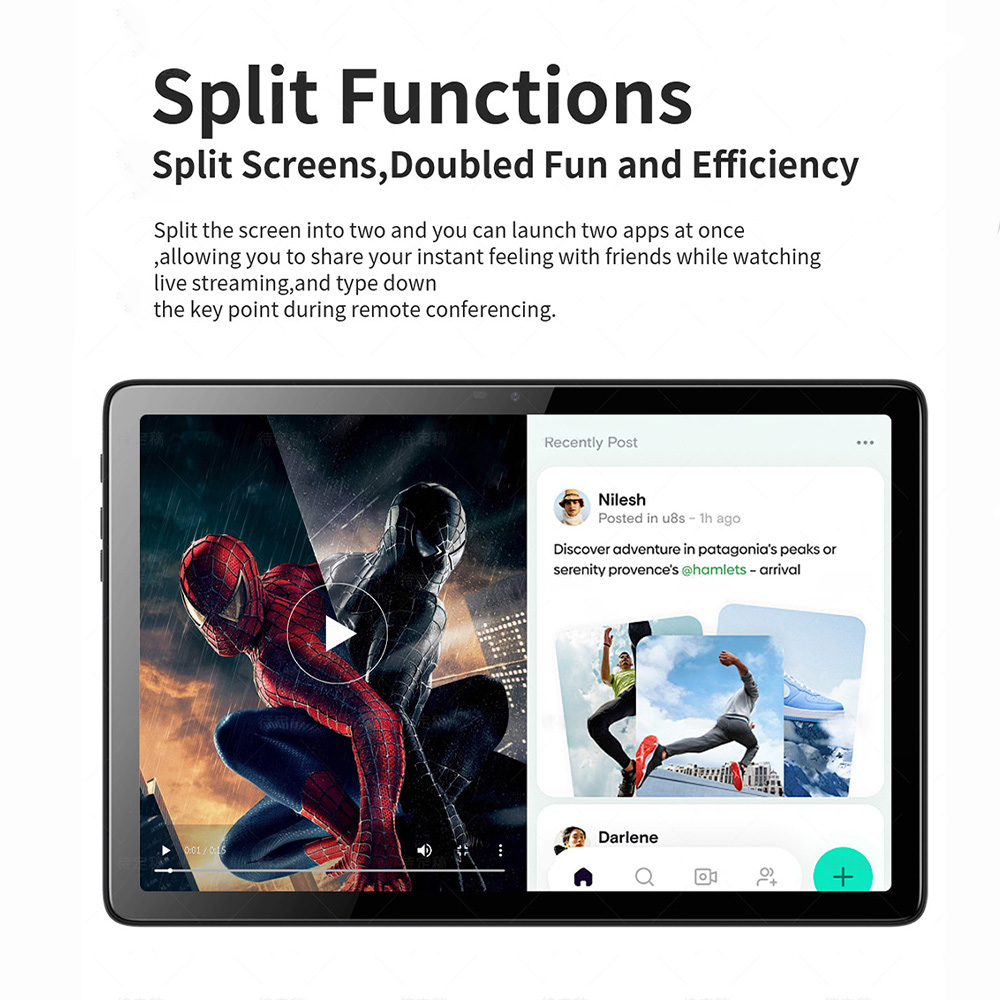 G-tab T11 Android 14 Tablet 10.1 Inch 1280&800 IPS Screen Unisoc T606 8 Core Max 1.6GHz 8GB RAM 4GB&4GB Expansion128GB ROM 2.4&5GHz WiFi Bluetooth 5.0 6580mAh Battery 8MP&13MP Camera Dual 4G photo 6