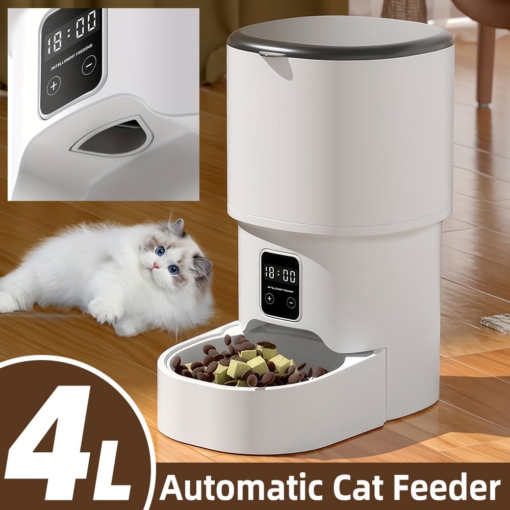 4L Pet Cat Feeder Automatic With Timer Food Dispenser For Cat Dog Food Feeding photo 1