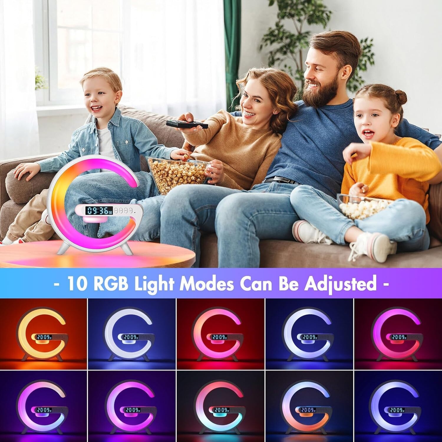 LED Smart G Lamp Intelligent Wireless Charger Bluetooth Speaker G Shape Lamp photo 4
