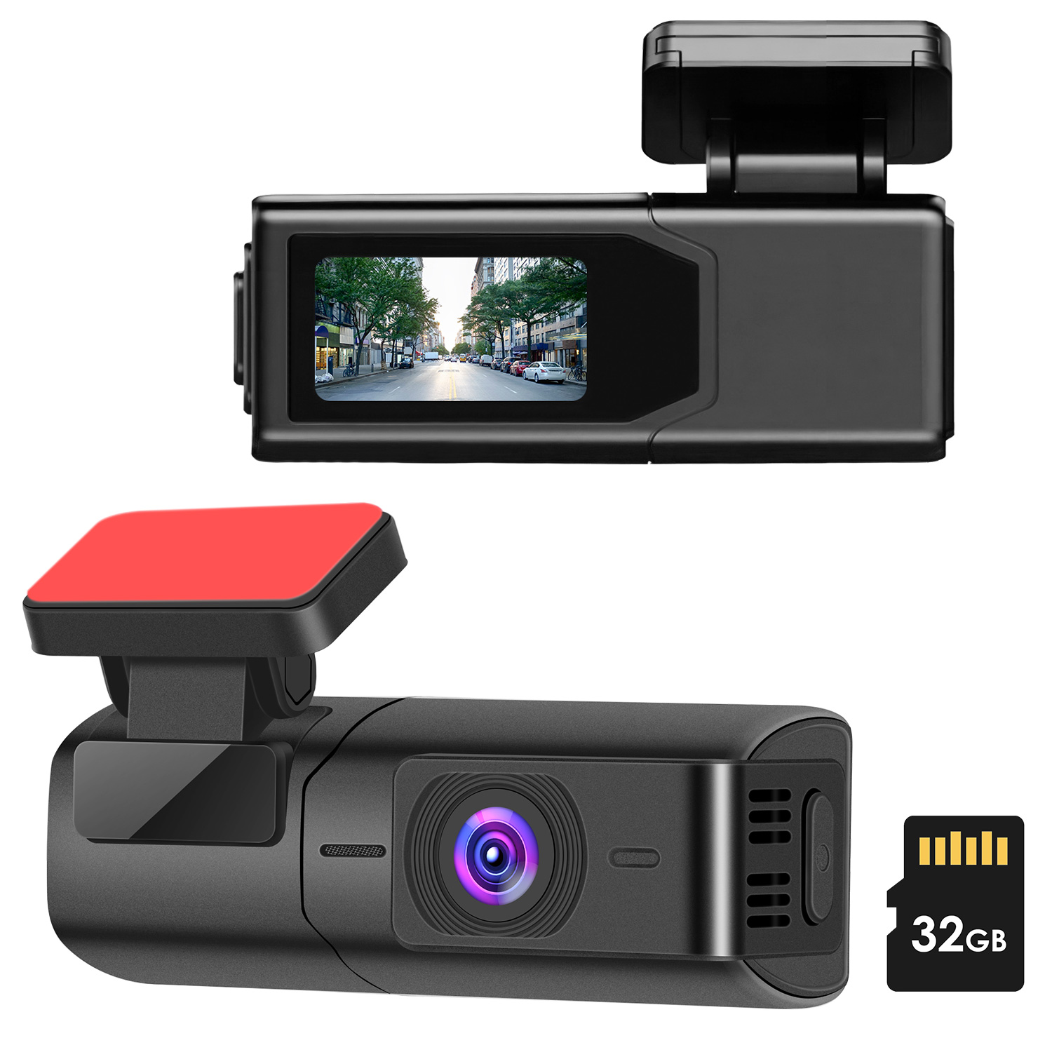 1Pc 2K HD Front Dash Cam For Car With IPS Screen Night Vision Loop Recording Included 32G Storage Card 140 Degree Wide Angle WiFi App Control Front Dashcam photo 3