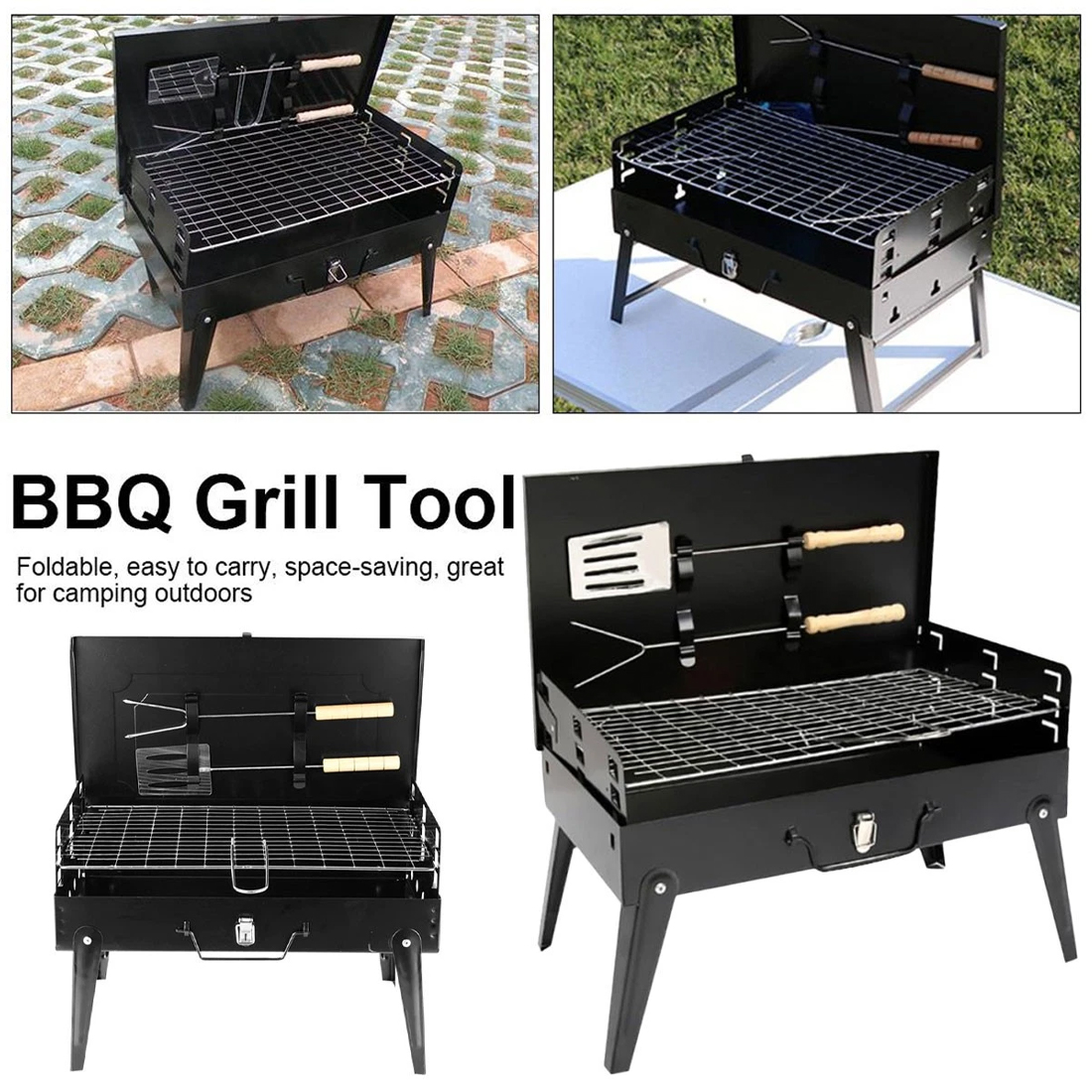 Barbecue Grill Portable Folding Charcoal Travel Picnic Party Outdoor BBQ Grill photo 2