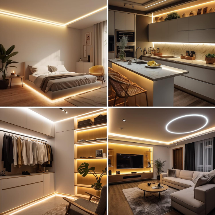 Smart COB LED Strip Lights, 24V Warm White 2700K Dimmable LED Light Strips, High Bright LED Tape Light With Power Supply And App Control LED Lights For TV,mirror, Kitchen Cabinet, Shelf photo 2