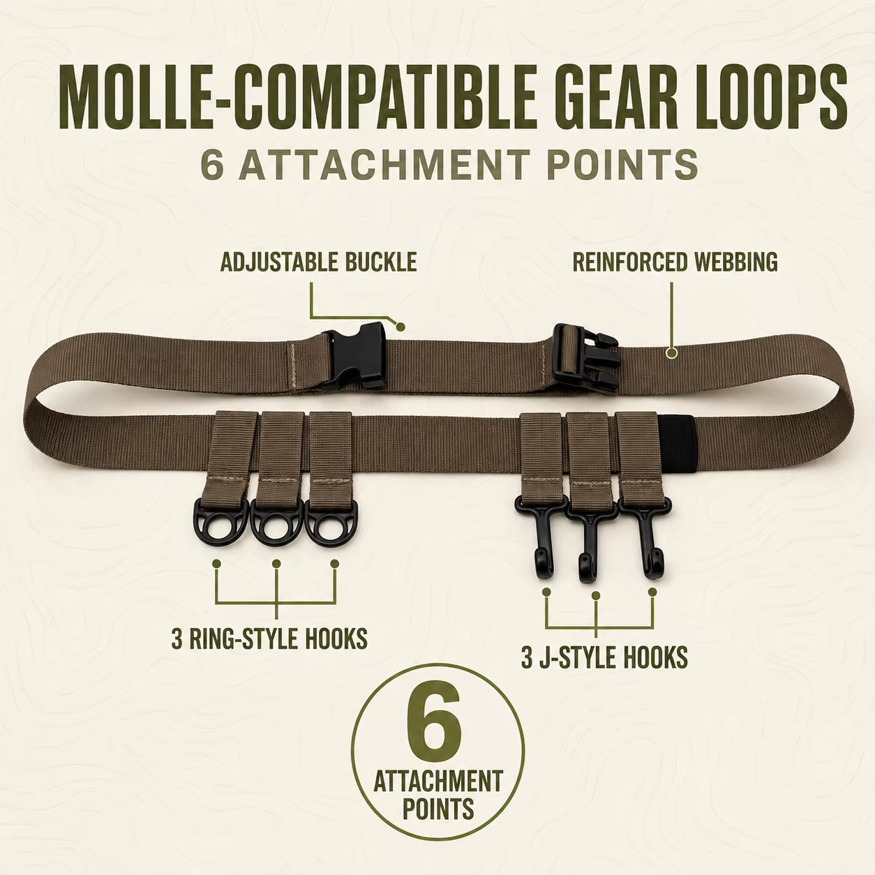 Dual-Purpose High Pressure Security Hunting Strap Durable Oxford Cloth With MOLLE For Hunting Belt And Tree Stand Use photo 4