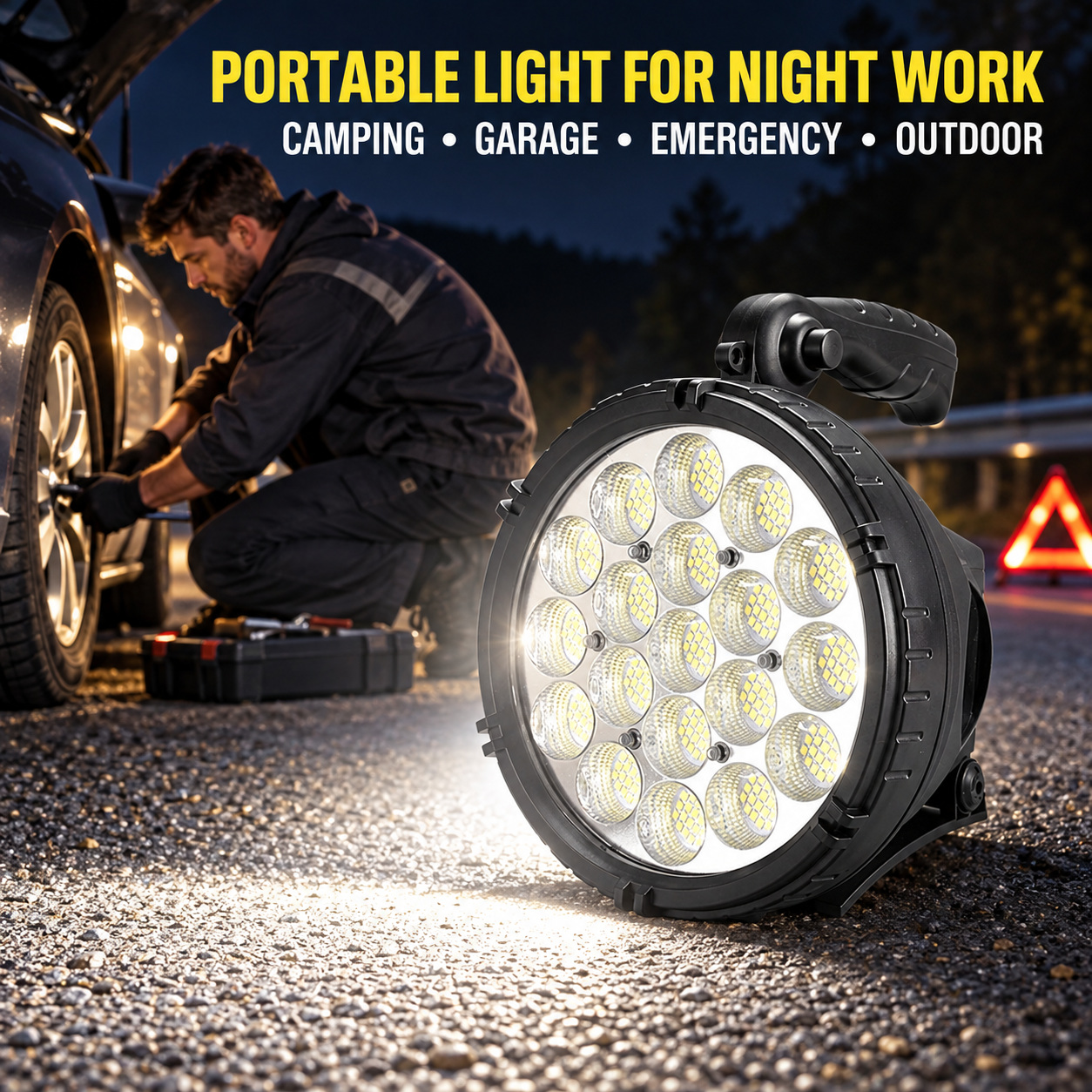 Rechargeable Battery Display LED Work Light 9000mAh For Auto W868A 2200LM Flood 6x 18650 Red photo 3