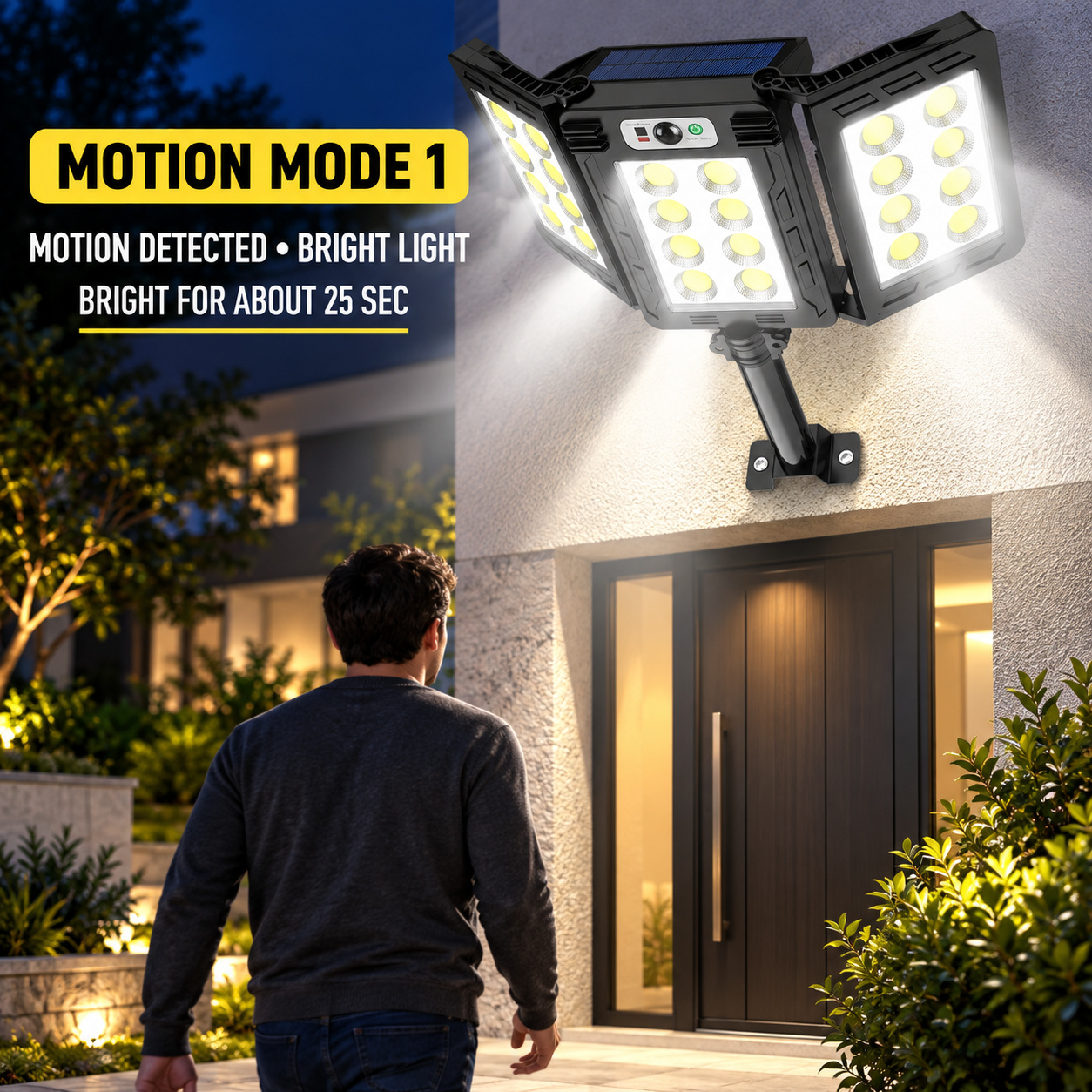 Solar Powered Rechargeable Motion Sensor COB LED Work Light 3000mAh For Auto W786 8 Battery photo 4
