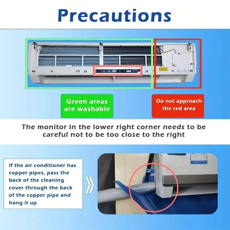 Wash Cover Air Conditioner Cleaning Bags Waterproof Wall Mounted Protectors Kit photo 6