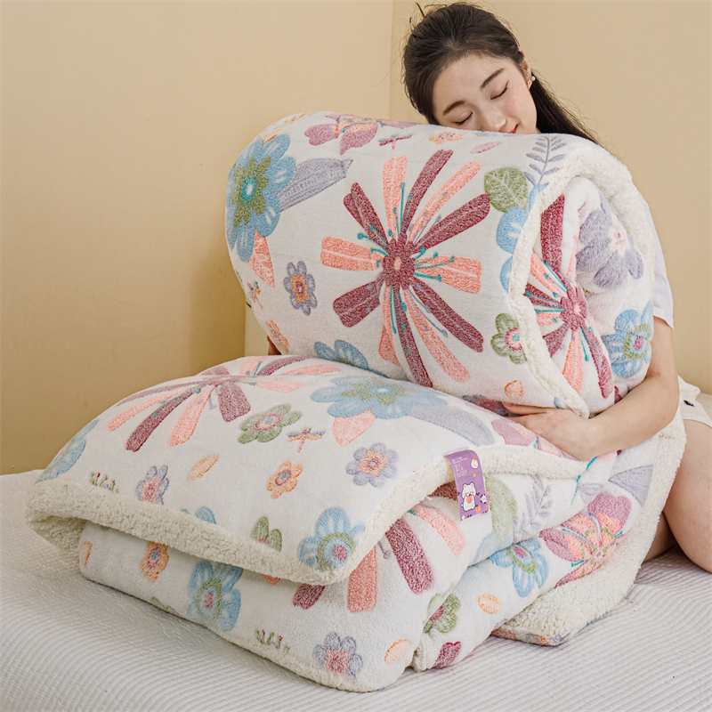 1PC Sherpa Comforter, Double Sided Warm Fluffy Bedding Comforter, Thick Soft Comforter For Bedroom All Season photo 5