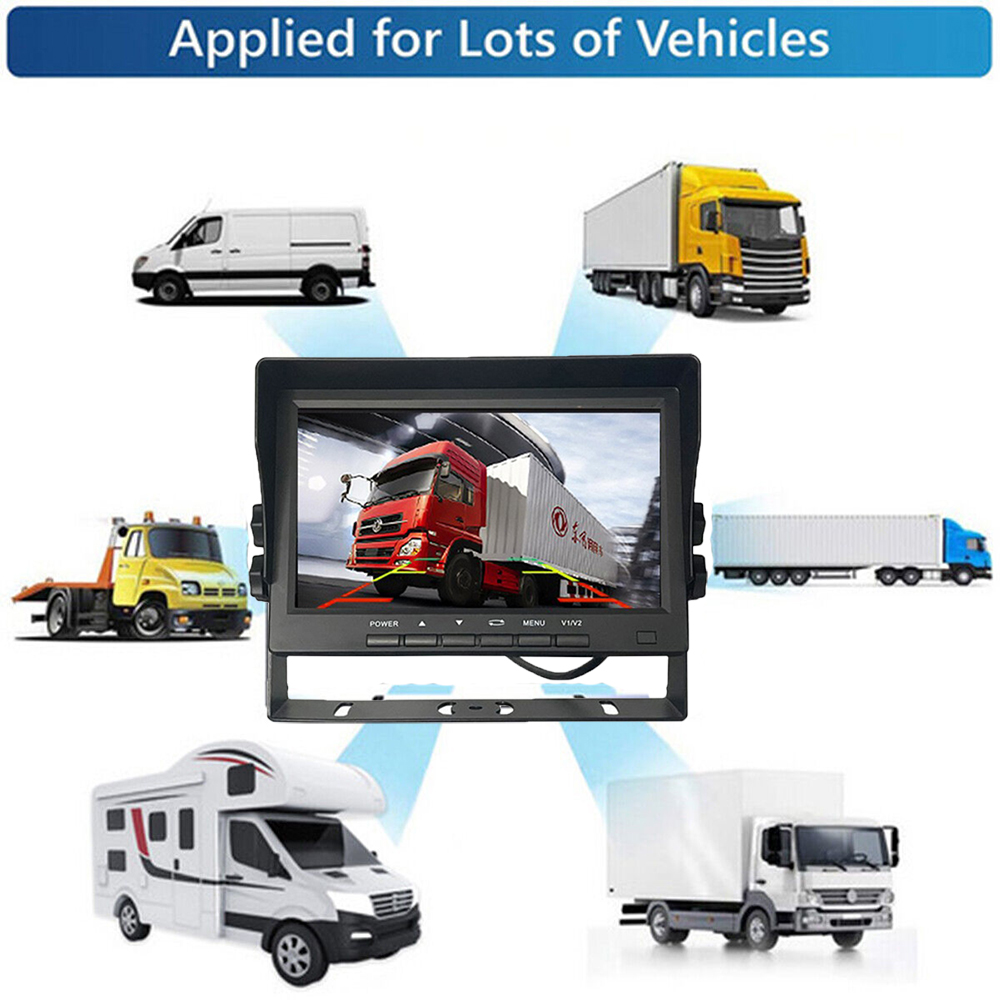 7in Screen 4CH Car Monitor Portable Reversing Camera For Truck RV BUS Trailer photo 3